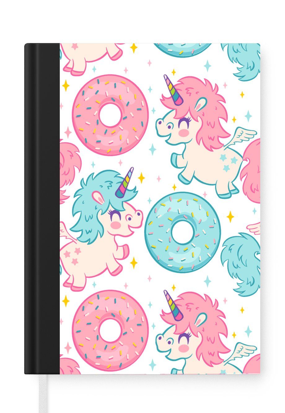 MuchoWow Notizbuch Einhorn - Donut - Baby, Journal, Merkzettel, Tagebuch, Notizheft, A5, 98 Seiten, Haushaltsbuch