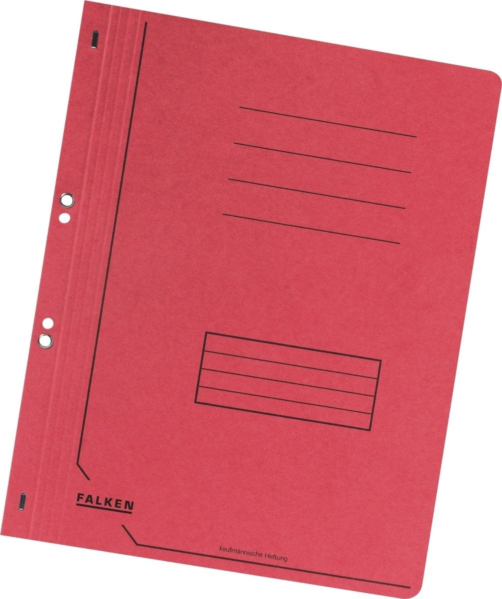 Falken Hefter Ösenhefter A4 1/1 Vorderdeckel Karton kaufmännische Heftung rot
