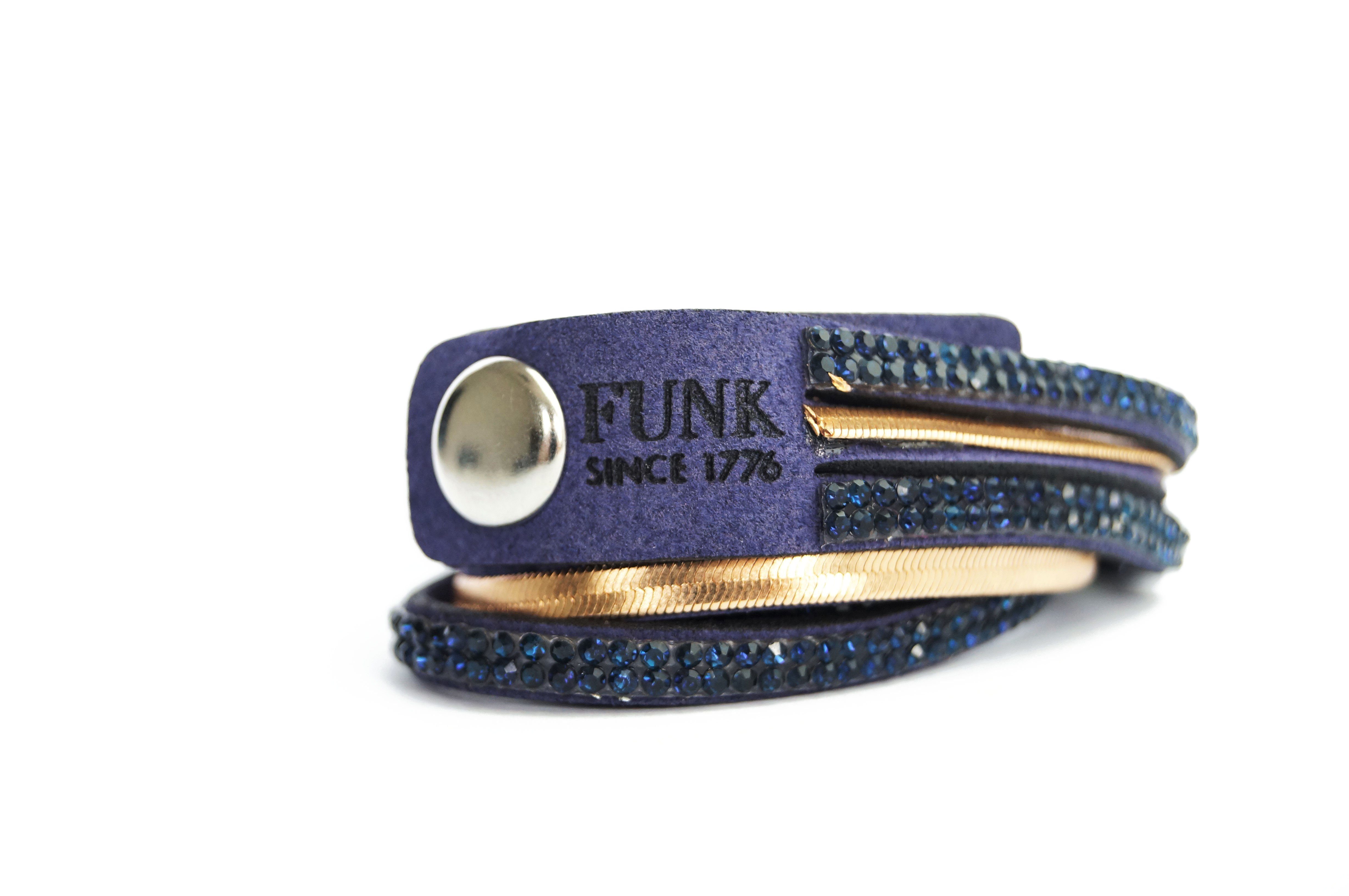 FUNK since 1776 Wickelarmband Blue Look Doppel-Wickelarmband, mit Druckknopfverschluss