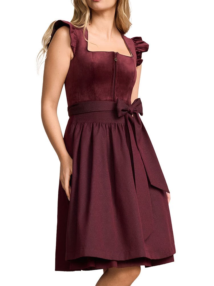 Krüger Madl Dirndl Dirndl Tisha 60cm Länge bordeaux