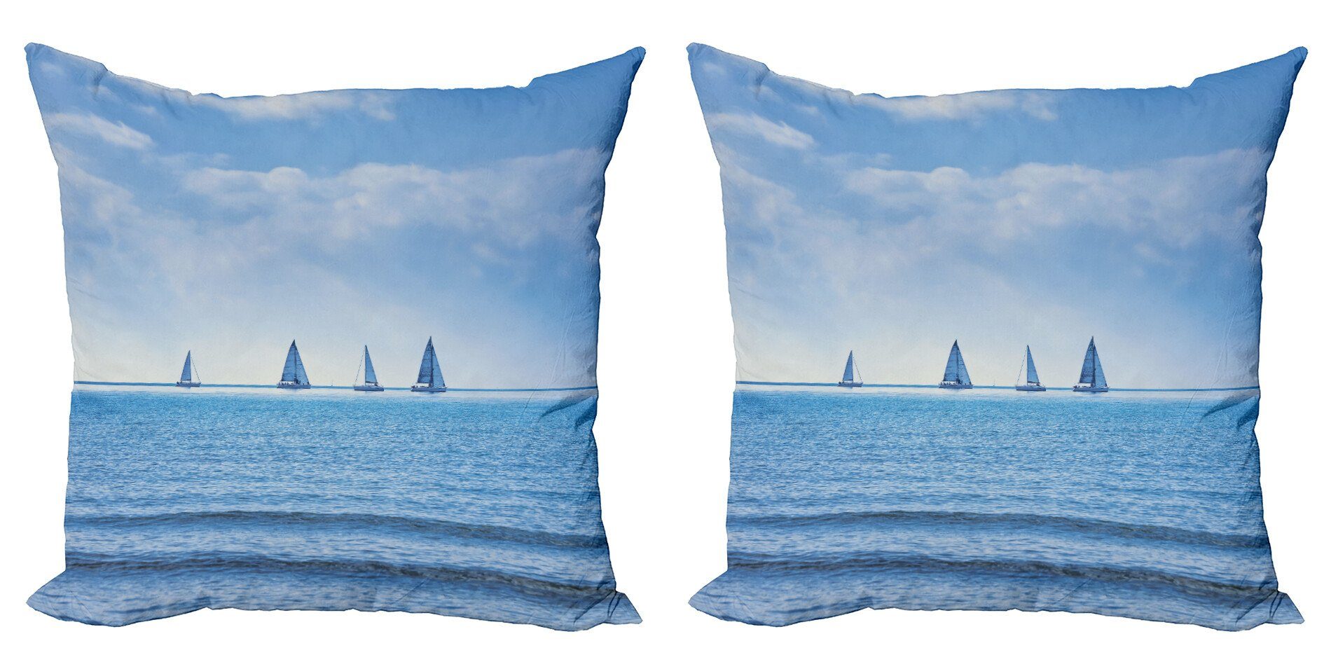(2 Ozean Abakuhaus Digitaldruck, Modern Kissenbezüge Nautisch auf Segelboot Accent Doppelseitiger Stück),