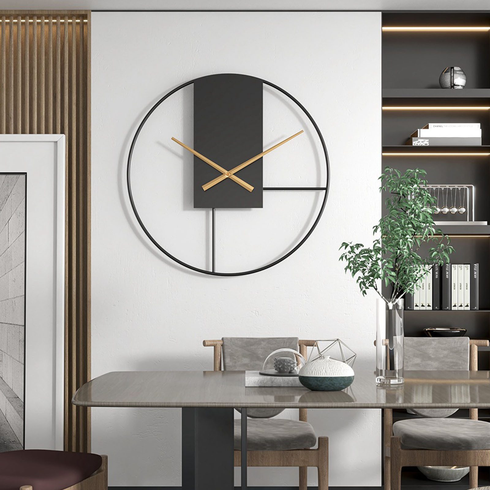 MODFU Wanduhr 50 cm Wand Uhr Küchenuhr Metall Uhren Lautlos Vintage Wohnzim günstig online kaufen