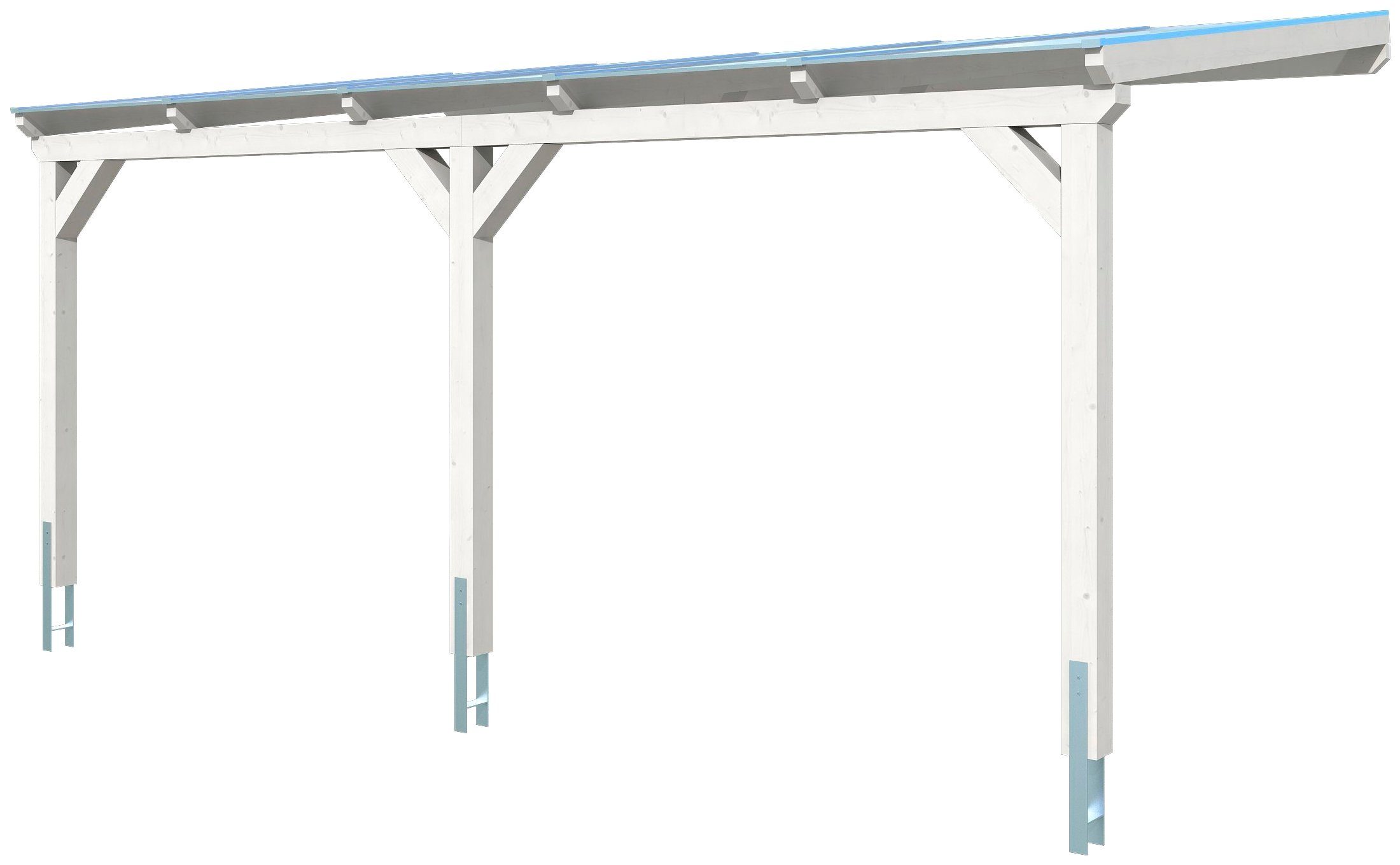 Skanholz Anlehncarport Vogtland, BxT: 300x541 cm 213 weiß Einfahrtshöhe cm