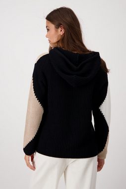 Monari Kapuzensweatshirt Kapuzenpullover mit Rauten