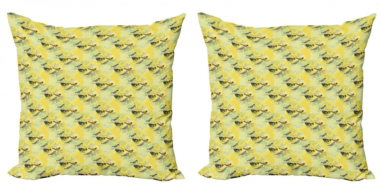 Zweigen Abakuhaus auf Stück), Vögel (2 Kleine Kissenbezüge Modern Accent Digitaldruck, Doppelseitiger Vogel