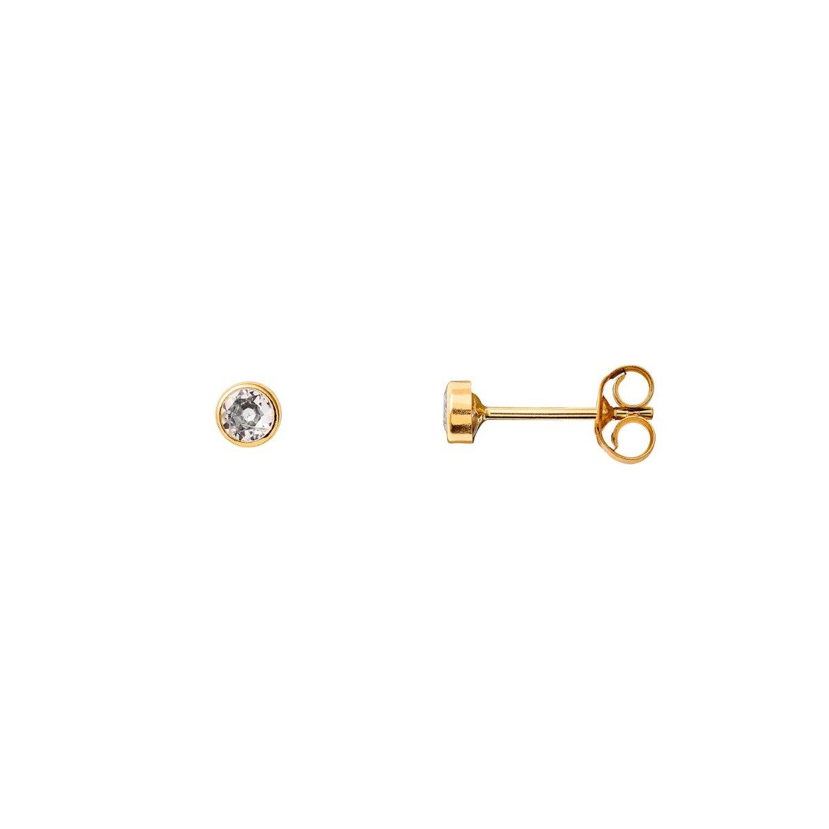 XENOX Paar Ohrstecker XG14K4044G Ohrstecker Ohrringe Fine Zarge Zirkonia Ø 3 mm Gelbgold 58
