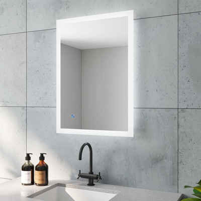 aqua batos LED-Lichtspiegel »Led Spiegel Bad Badspiegel mit Beleuchtung 60x80 50x70cm«, Kaltweiß 6400K, Touch Schalter, Dimmbar, Memory-Funktion, Antifog