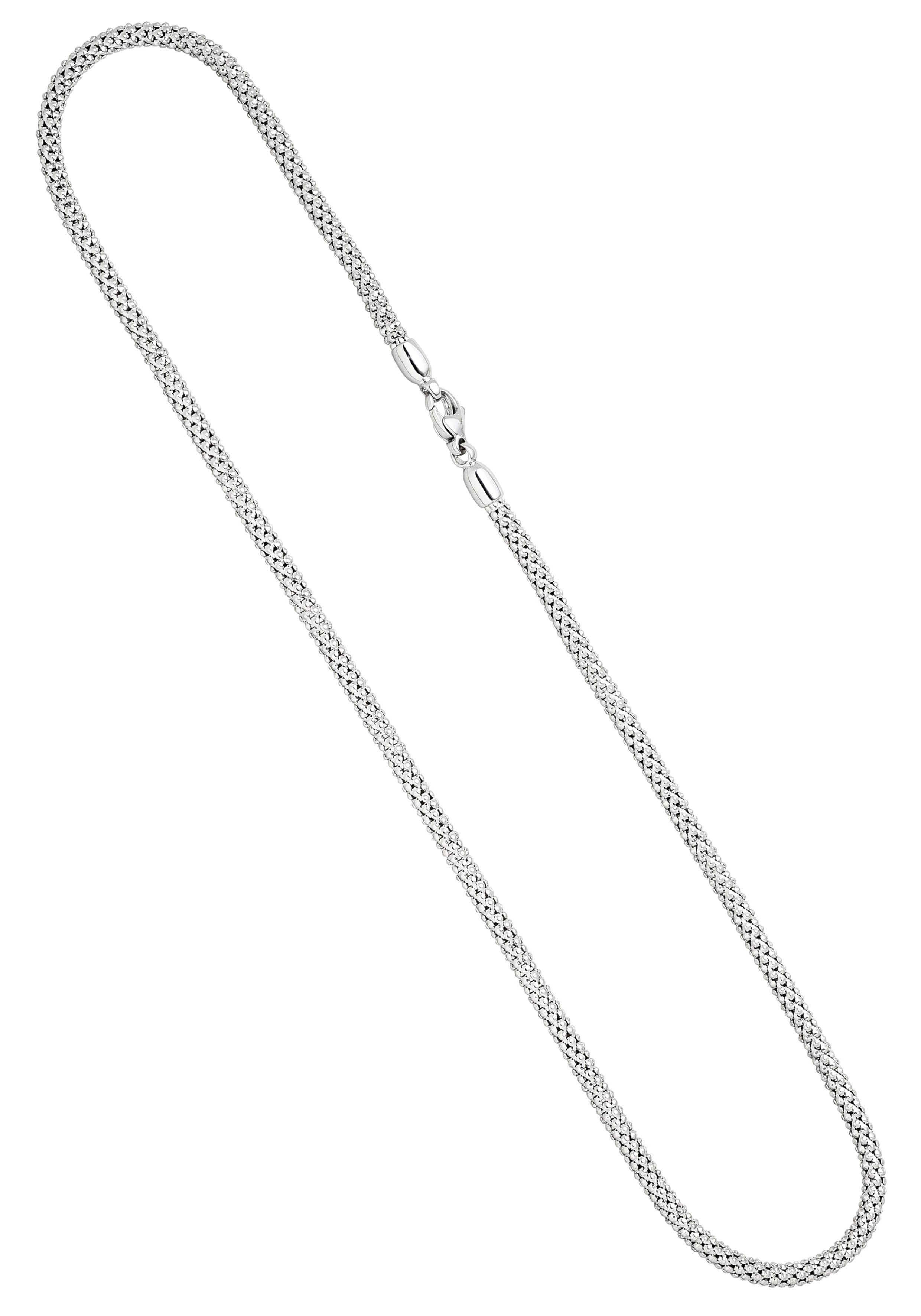 JOBO Kette ohne Anhänger Popcorn-Kette, 750 Weißgold 45 cm