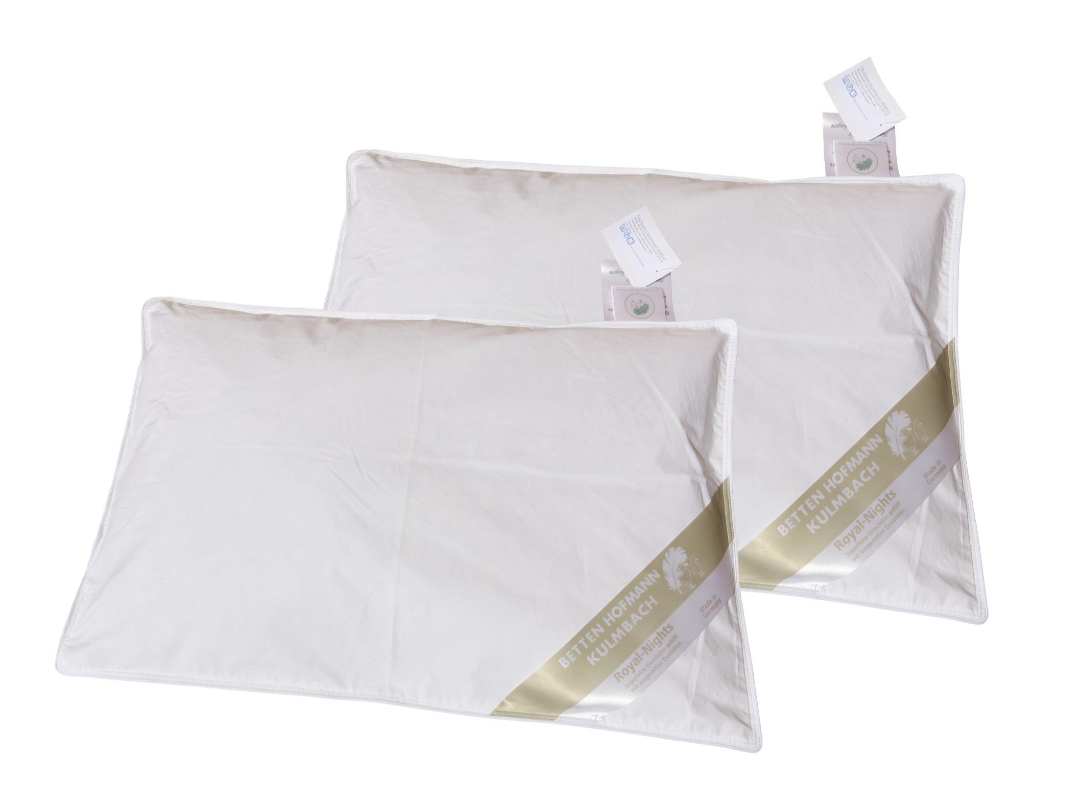 Betten Hofmann Babykissen 2 Stück Betten Hofmann Kinder Daunenkissen 40x60 cm Flachkissen 60 g, made in Germany, hypoallergen