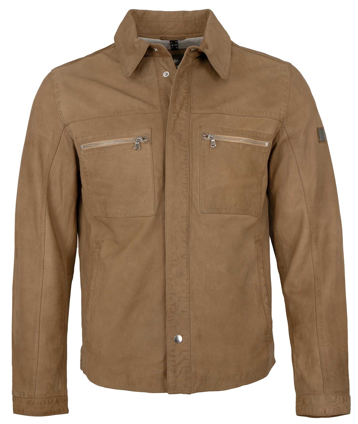 Redpoint Lederjacke Sheldon Redpoint - Herren Lederjacke Lammnubuk sand