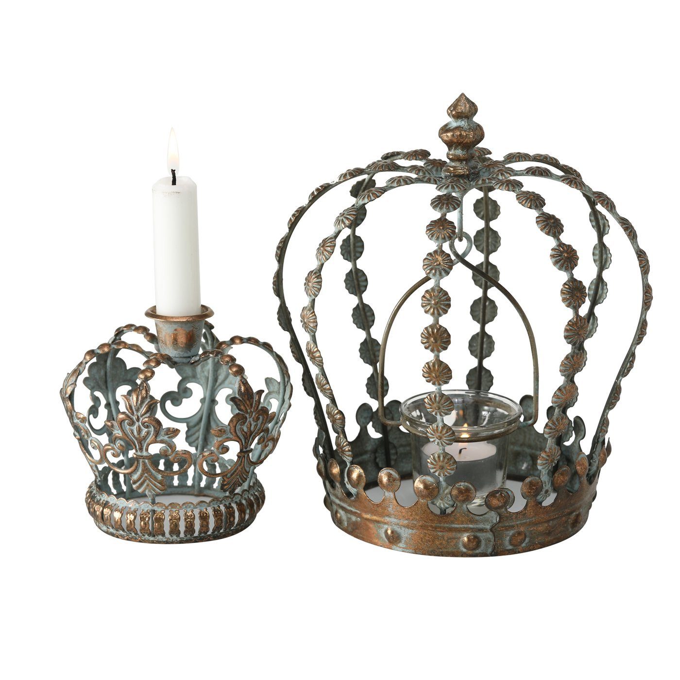 BOLTZE Kandelaber, Vintage Windlicht und Kerzenhalterset. Modell  PRINZENPAAR . E