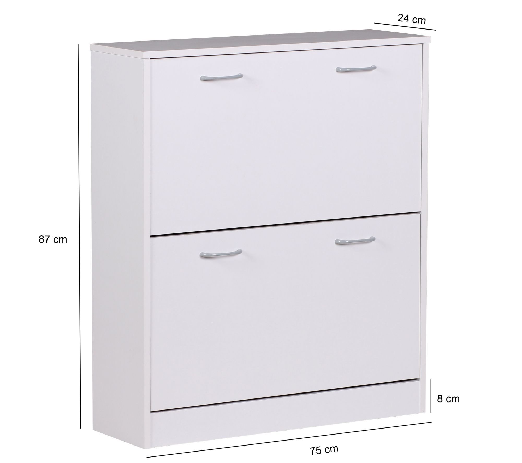 FINEBUY Schuhkipper SuVa1598_1 (Weiß 75x87x24 cm, günstig online kaufen