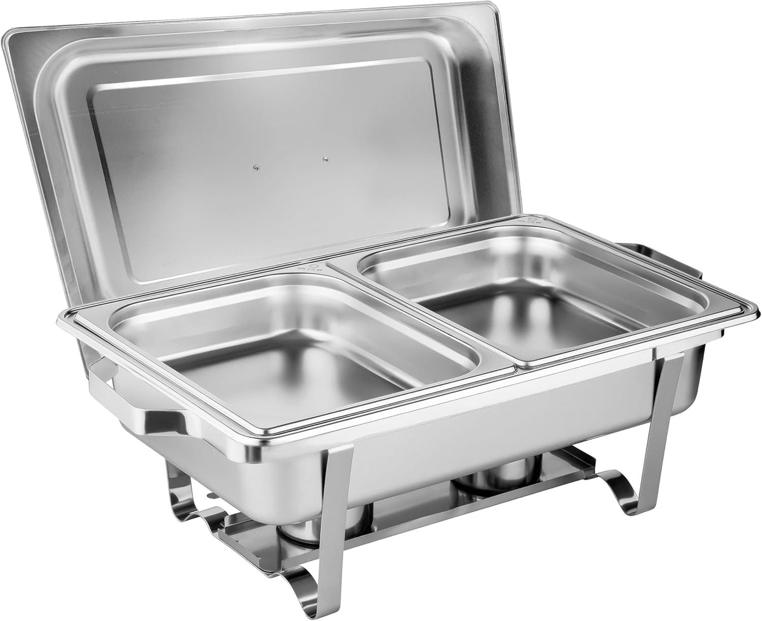 Morleos Speisenwärmer Speisewärmer Chafing Dish GN 1/2 Catering Behälter, Basic, 2x GN 1/2 Behälter