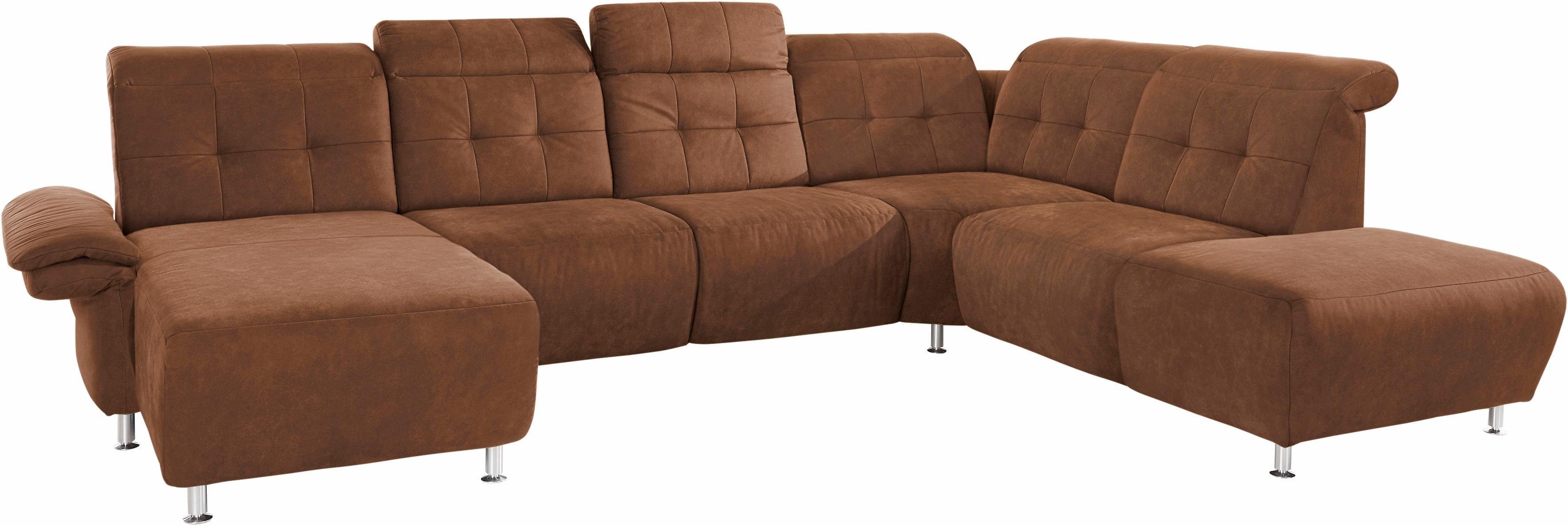 Home affaire Wohnlandschaft Manhattan U-Form, 2 Sitze mit elektrischer Relaxfunktion, verstellbare Armlehnen