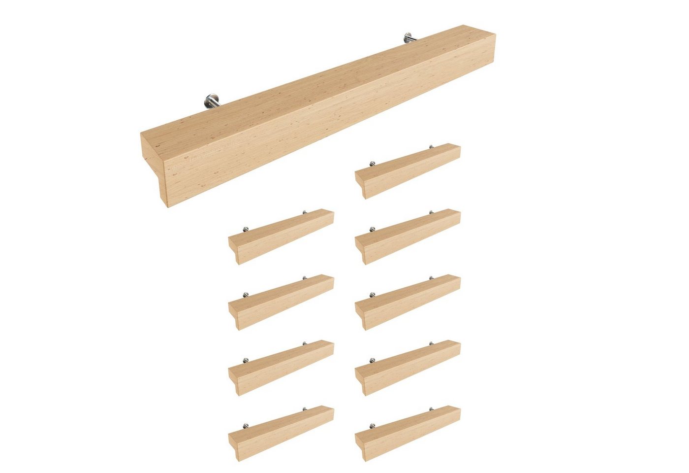 sossai® Möbelgriff Buchenholzgriff, GAH01 (10-St), Lochabstand 128mm