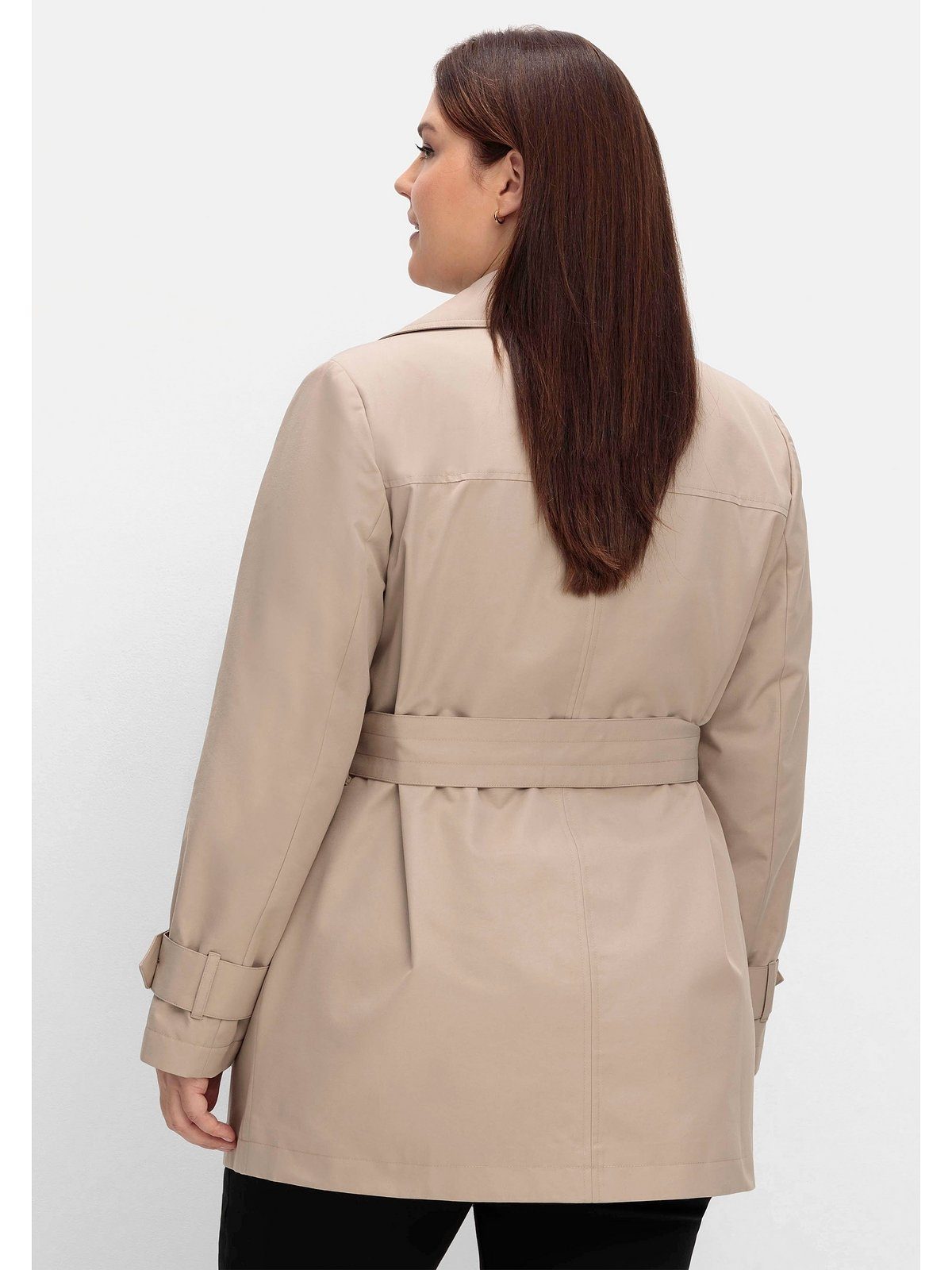 Sheego Kurzjacke Große Größen mit Gürtel, günstig online kaufen