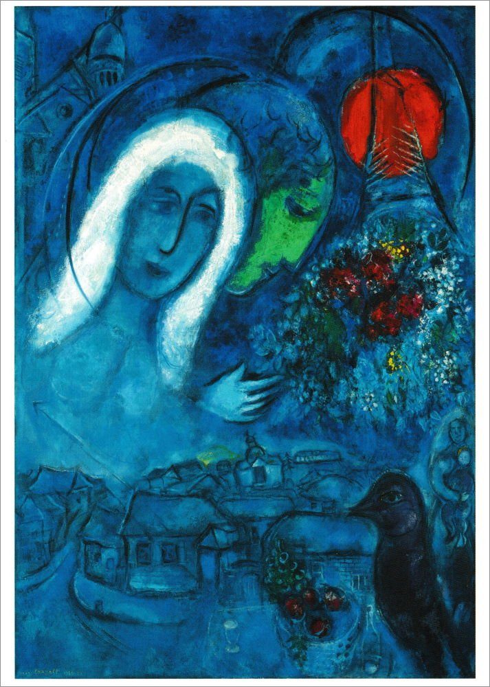 Postkarte Kunstkarte Marc Chagall "Marsfeld / Champs de Mars"