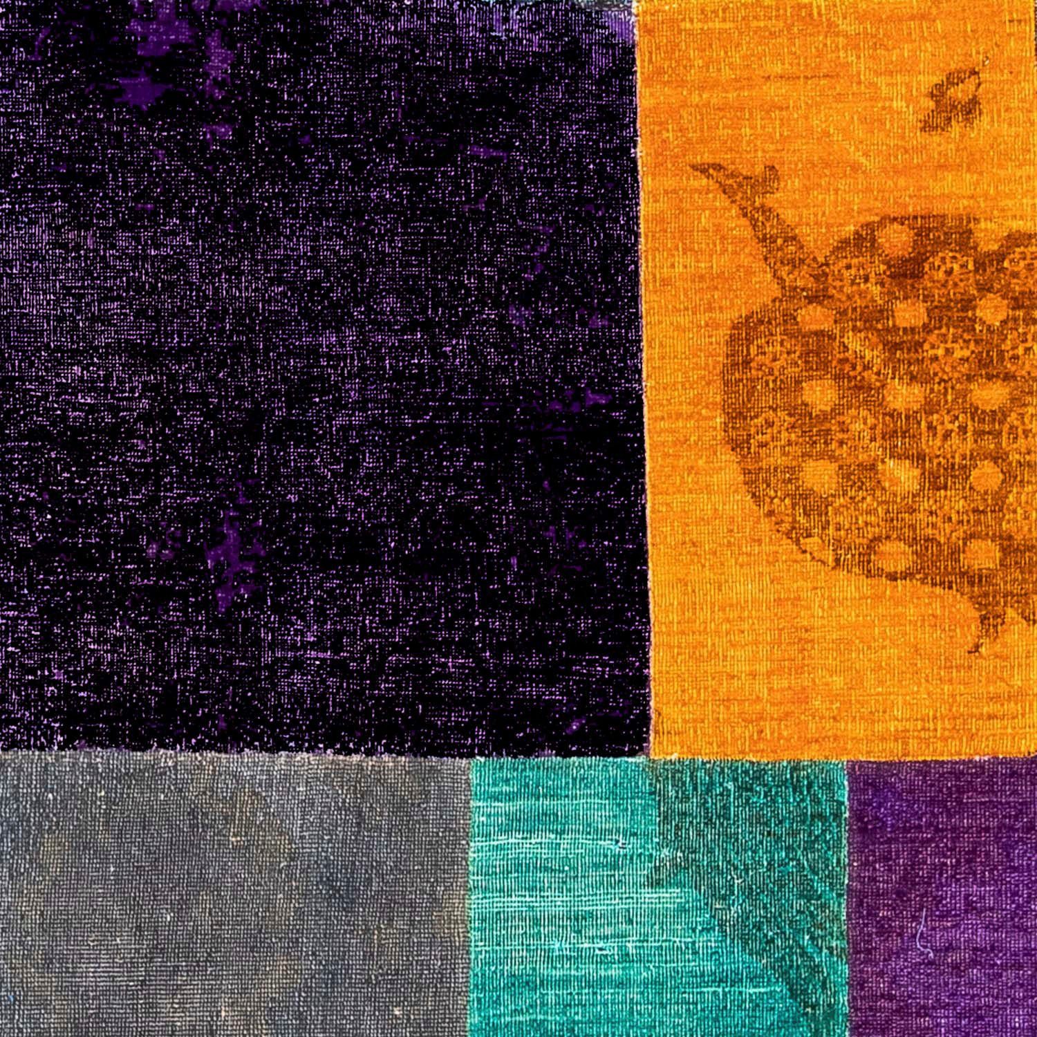 Teppich Patchwork - 232 x mehrfarbig, mit Höhe: cm 7 Handgeknüpft, - rechteckig, Einzelstück mm, morgenland, Wohnzimmer, 164 Zertifikat