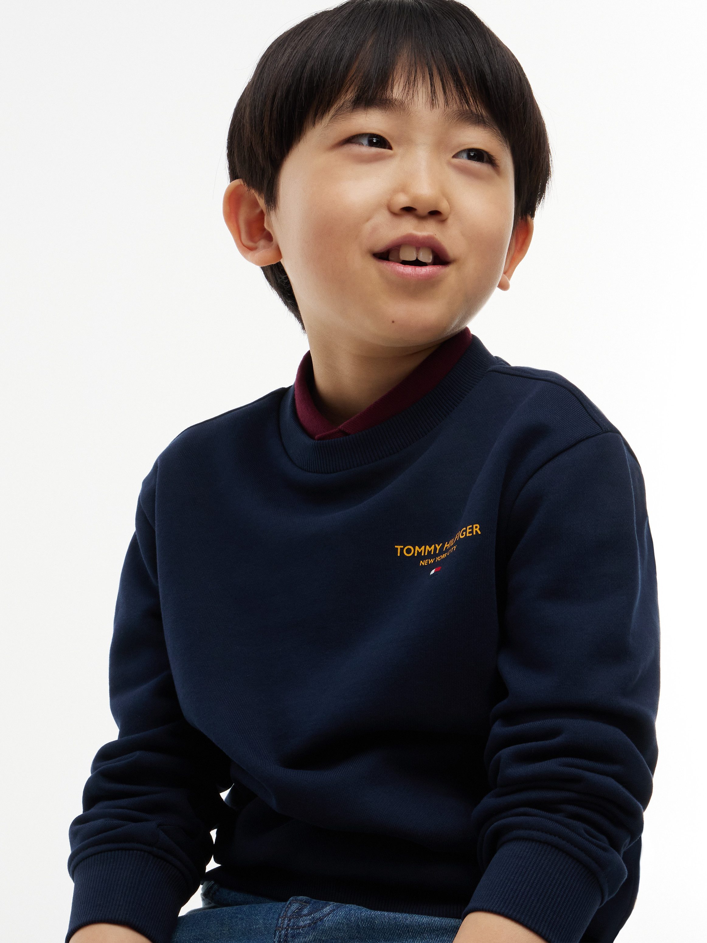 Tommy Hilfiger Sweatshirt ESSENTIAL LOGO SWEATSHIRT Rundhalsausschnitt, Regular Fit, Logoschriftzug, Kinder bis 16 Jahre