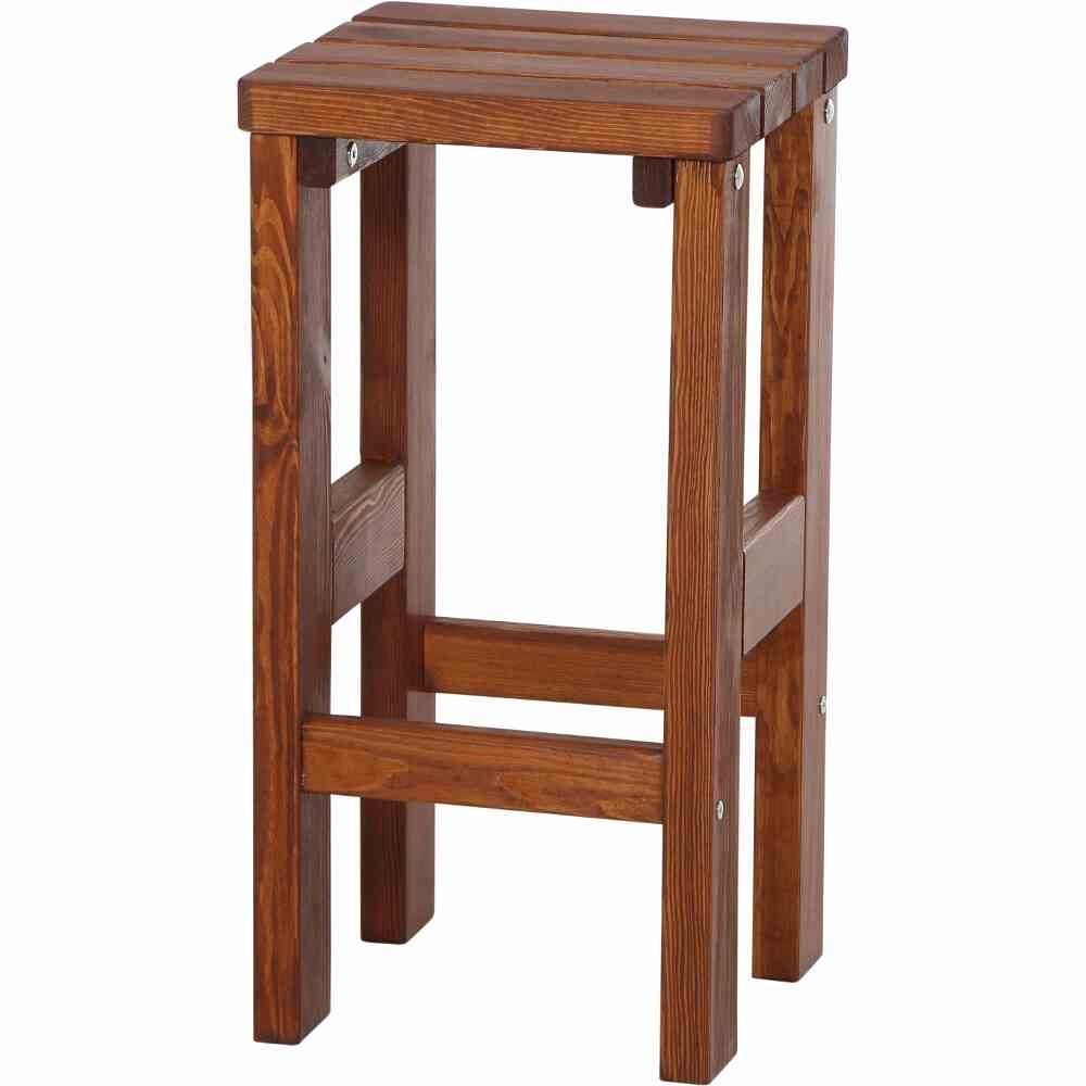 Siena Garden Barhocker Tessin Barhocker 39cm x 39cm x 76cm Kiefernholz braun, zerlegt