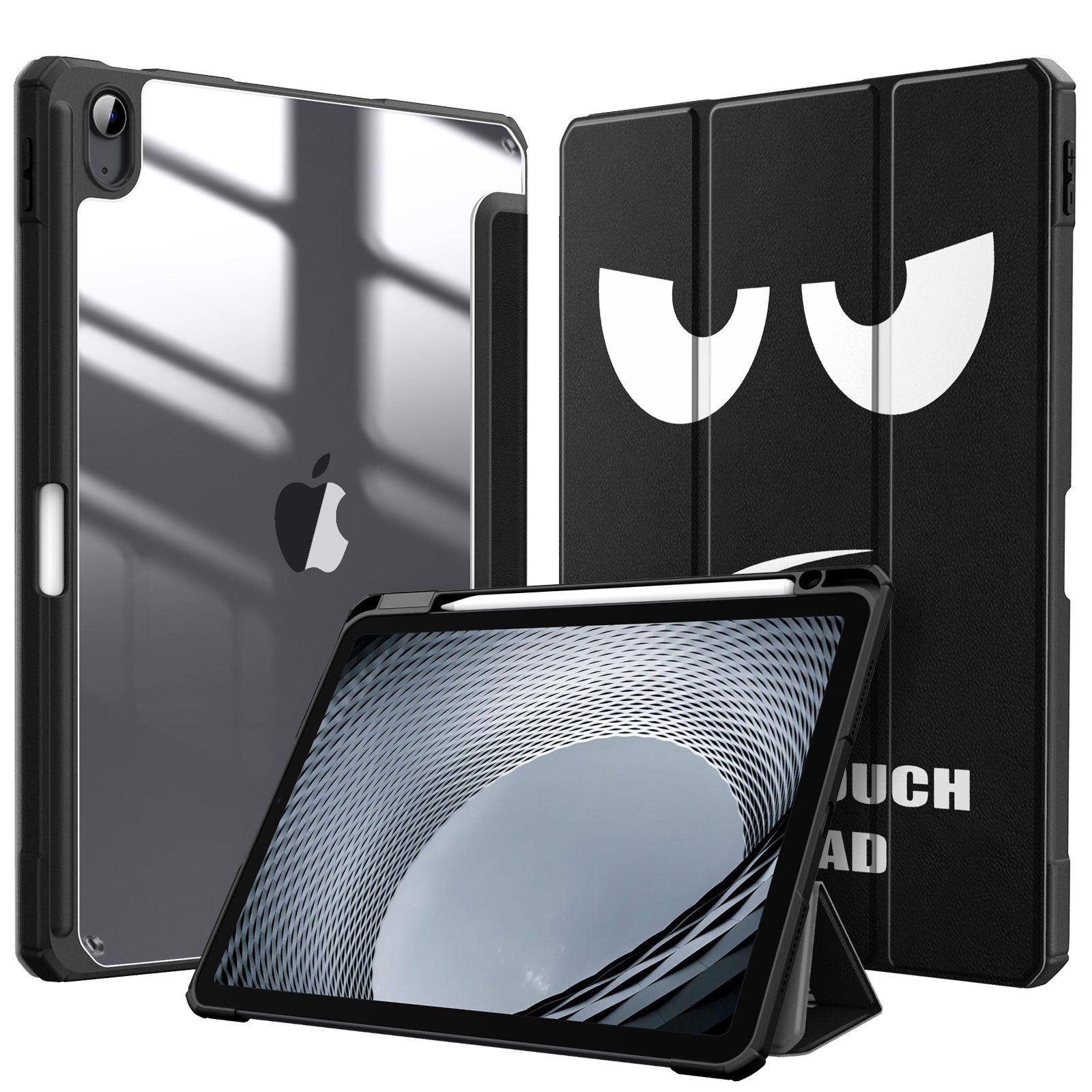 Fintie Tablet-Hülle für iPad Air 11'' M4/M3/M2(2026/2025/2024), iPad Air 5/4 Gen 2022/2020 10.9 Zoll, mit Stifthalter, Hülle mit transparenter Hartschale auf der Rückseite