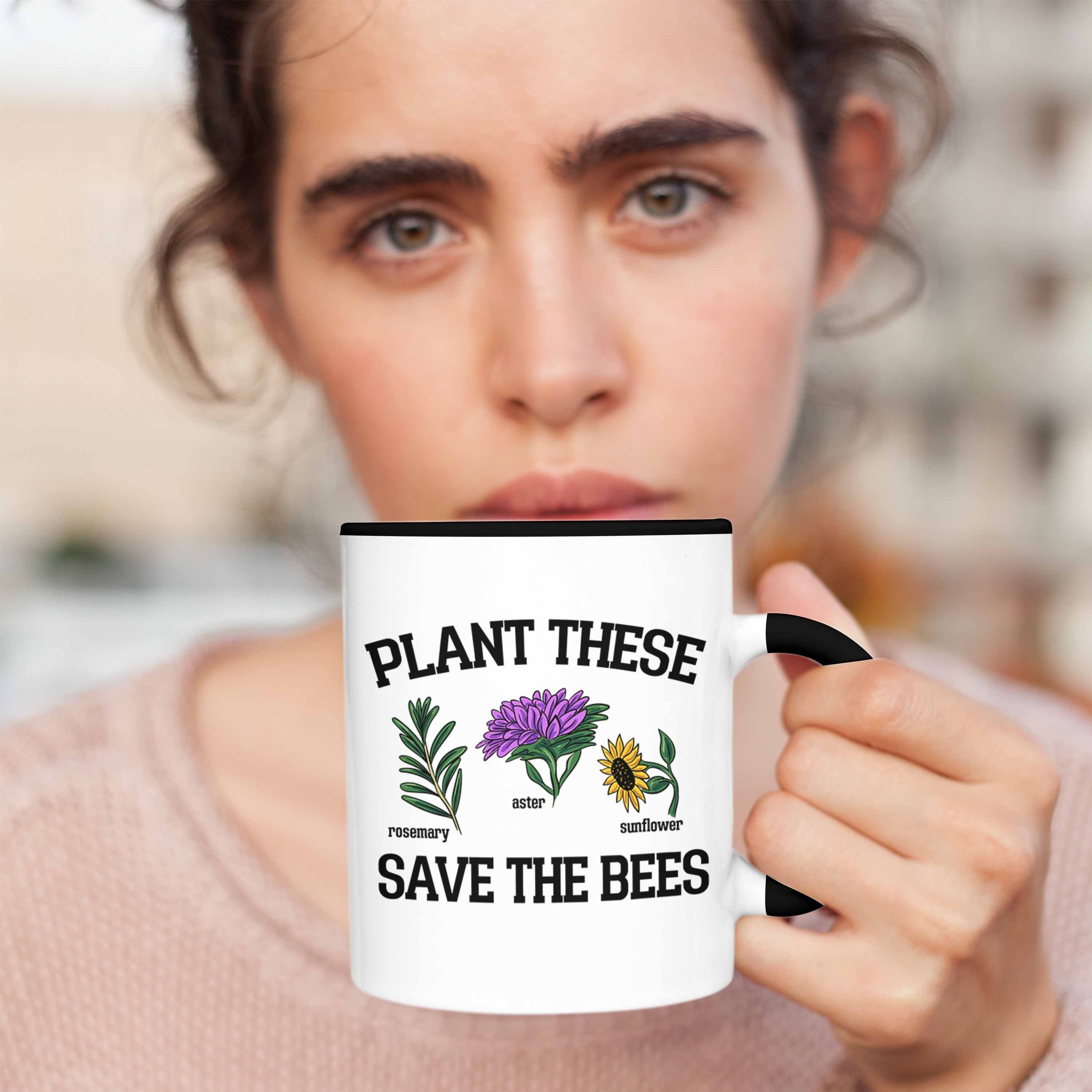 Trendation Tasse Lustige Tasse Geschenk Bees für These Schwarz The Save Bienenliebhaber Plant