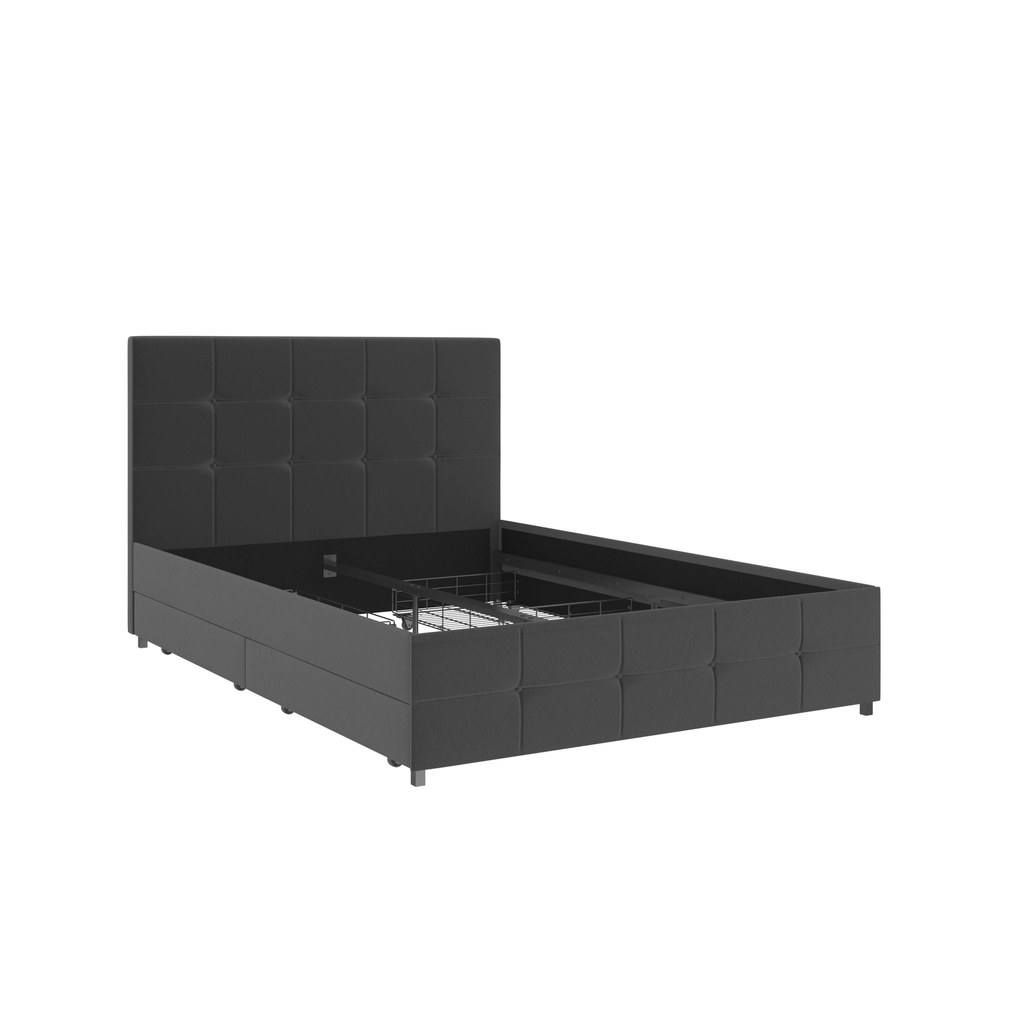 loft24 Polsterbett Lilly, Bettgestell mit Knopfheftung und Stauraum, 140x200 cm