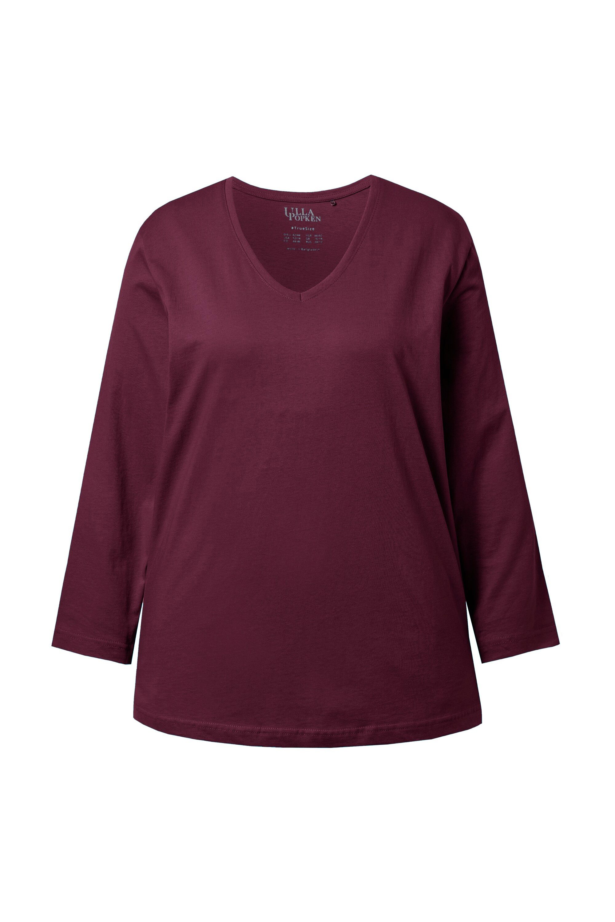 Ulla Popken T-Shirt Shirt V-Ausschnitt Relaxed Langarm – Bild 2 von 4