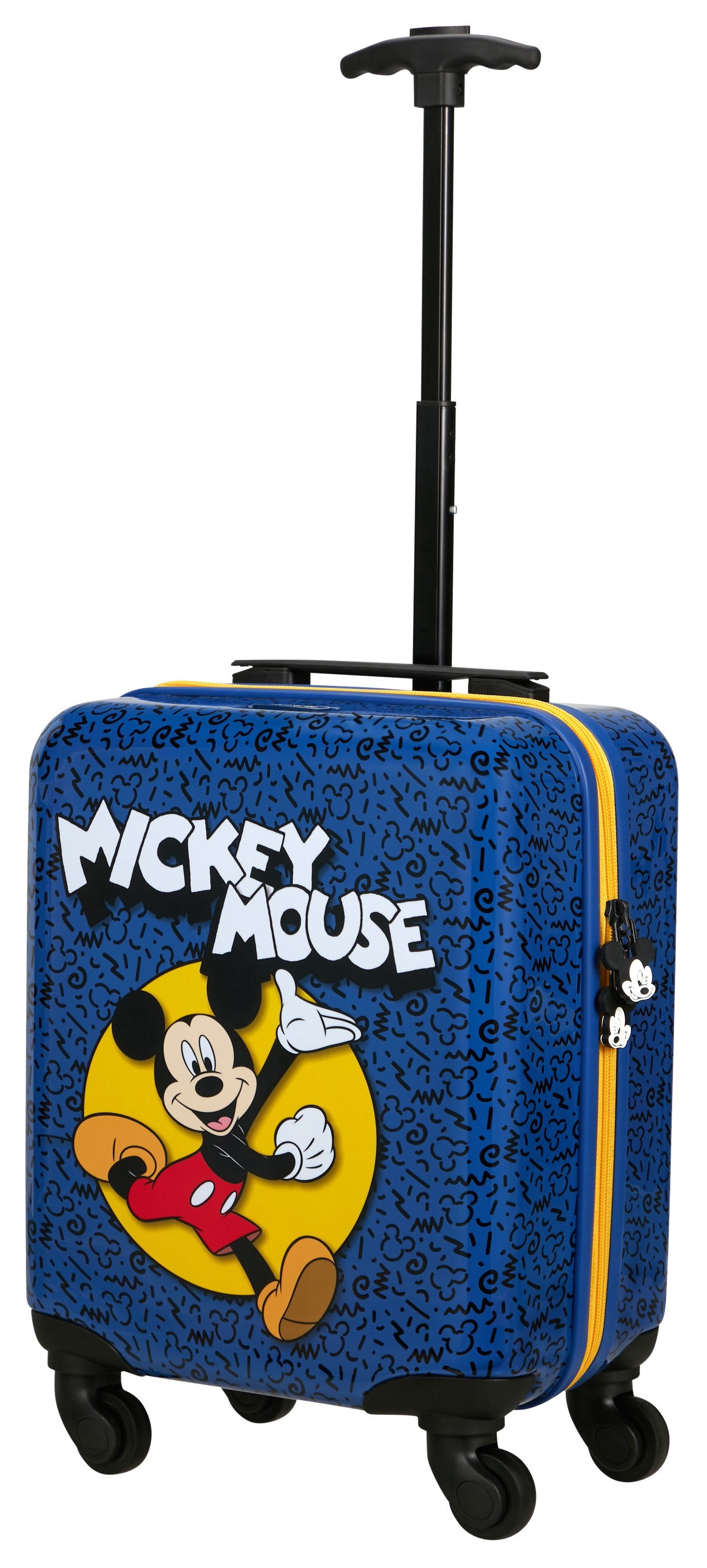 Samsonite Kinderkoffer DAYDREAM DISNEY, Mickey Happy, 4 Rollen, mit oberem Fach und Trennpolster, mit unterem Fach und Kreuzspanngurt