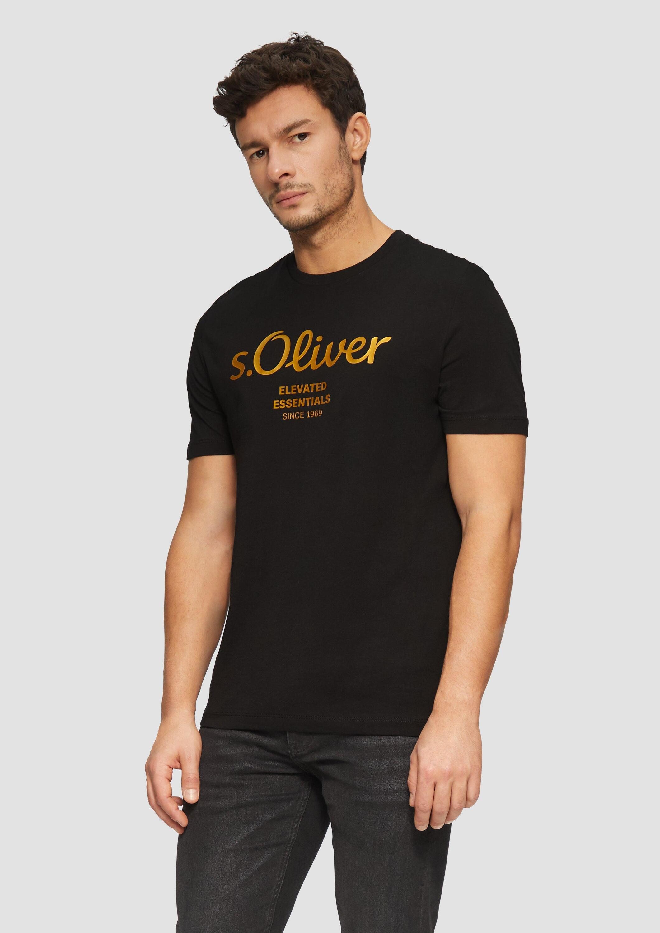 s.Oliver Kurzarmshirt T-Shirt T-Shirt mit Logo-Print