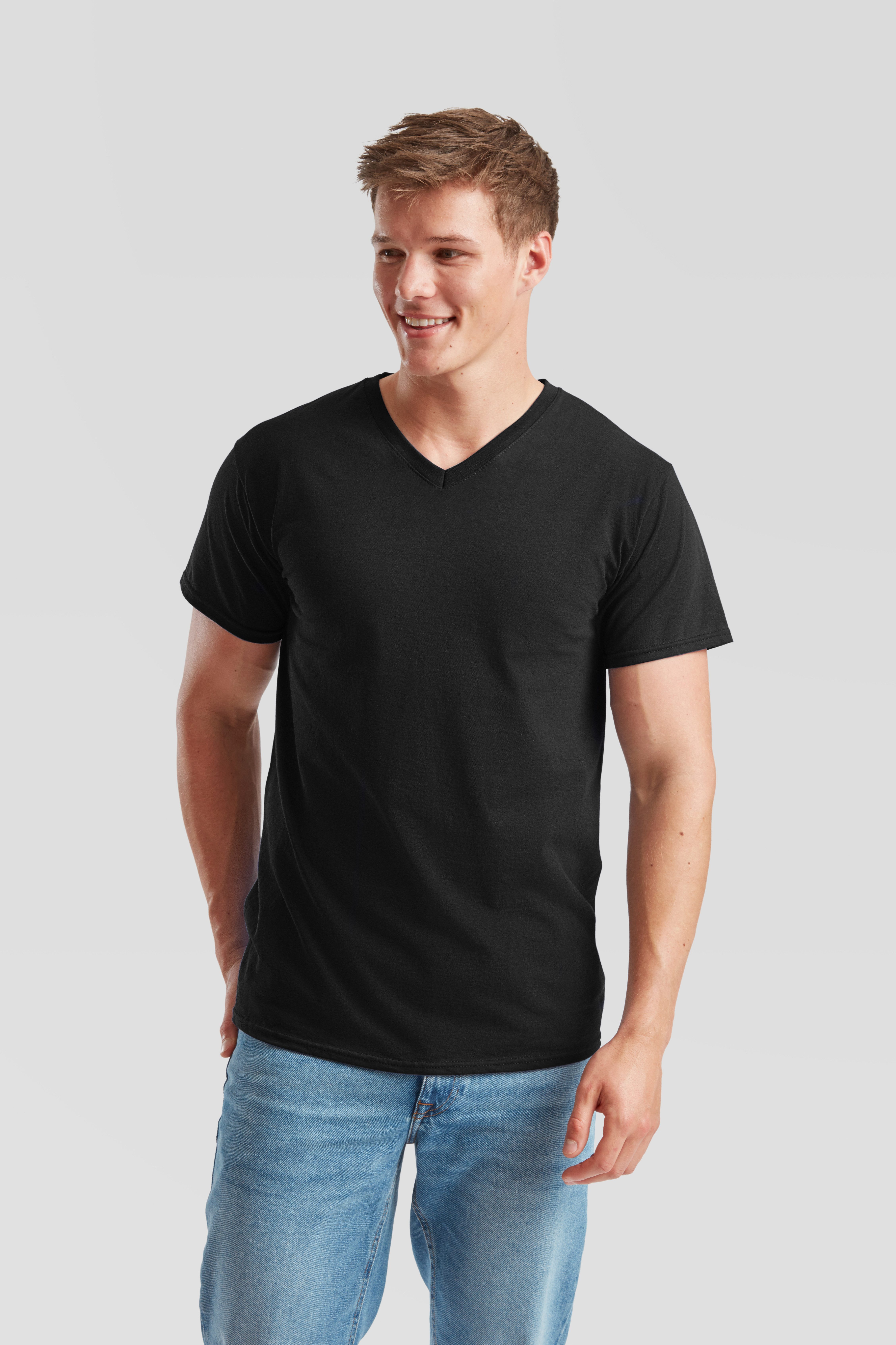 Fruit of the Loom T-Shirt (Packung, 6-tlg) aus Baumwolle, V-Ausschnitt, 6-teilig
