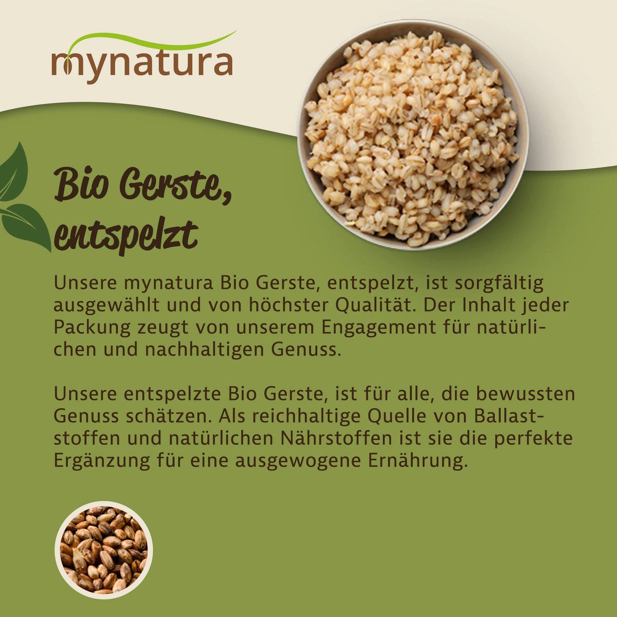 Mynatura Getreide Mynatura Bio Gerste entspelzt