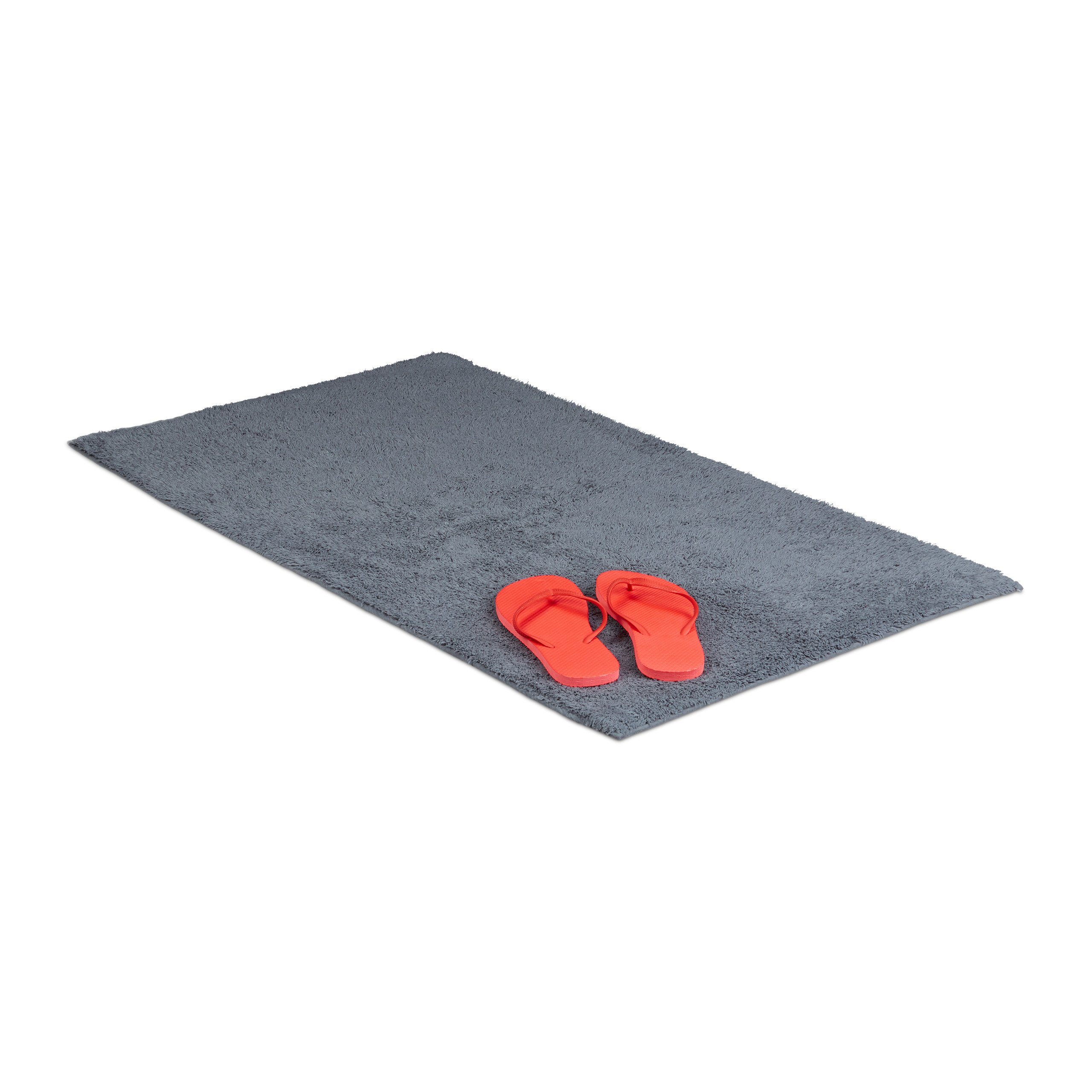 relaxdays Badematte Badteppich verschiedene Größen grau, günstig online kaufen