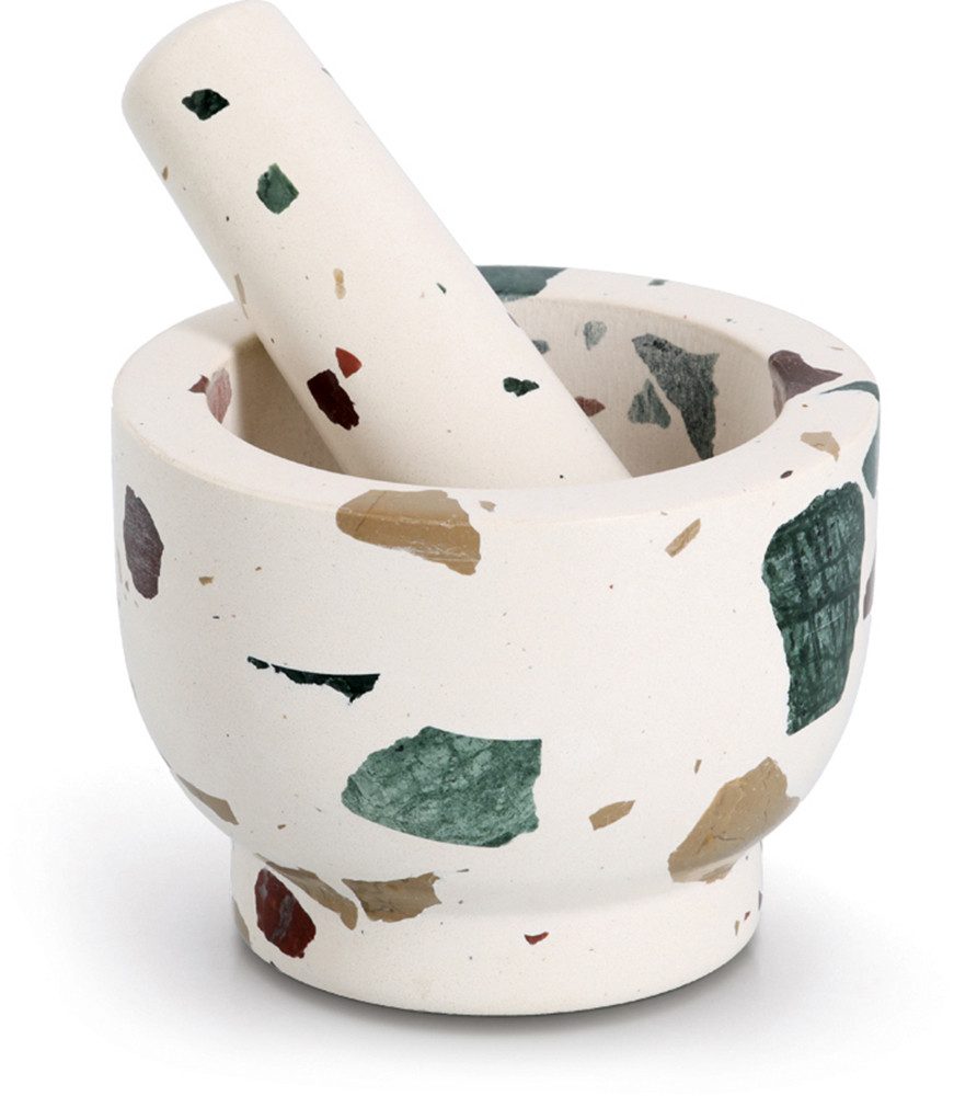 Zeller Present Mörser & Stößel-Set, "Terrazzo", Natur-Granit, 1,7 kg, 240 ml