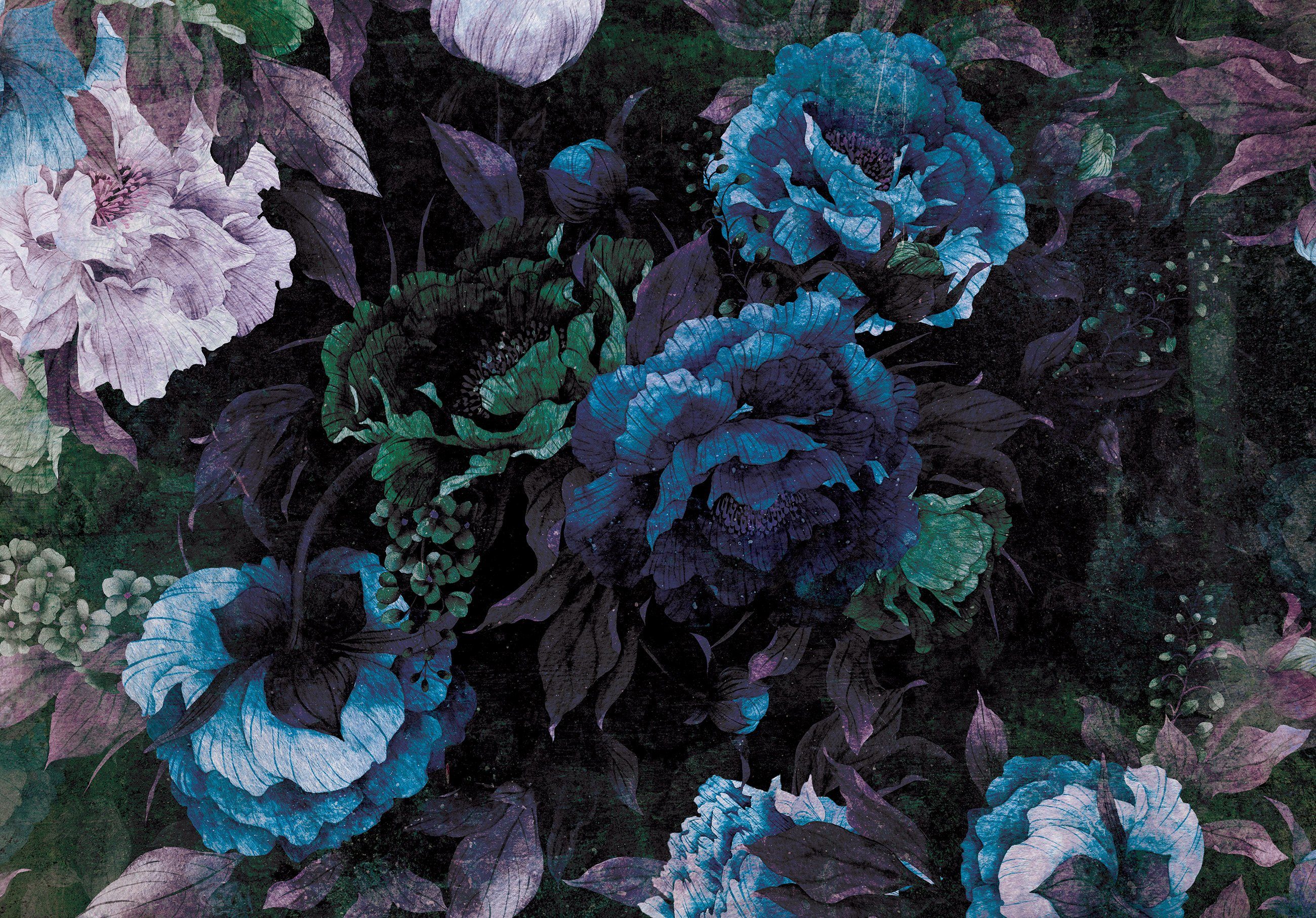 Wallarena Fototapete Blumen Pfingstrose Rose Schwarz günstig online kaufen