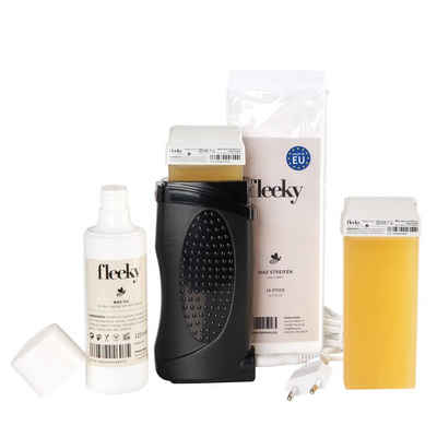 fleeky Haarentferner-Set fleeky Wax Roller Kit - elektrisches Roll on Komplett-Set mit Warmwaxgerät für seidenglatte Haut on fleek