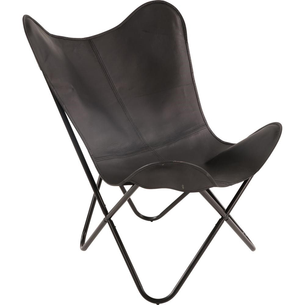 Lesli Living Klappstuhl Butterfly Chair BUFFALO BLACK – Schmetterlingsstuhl Leder