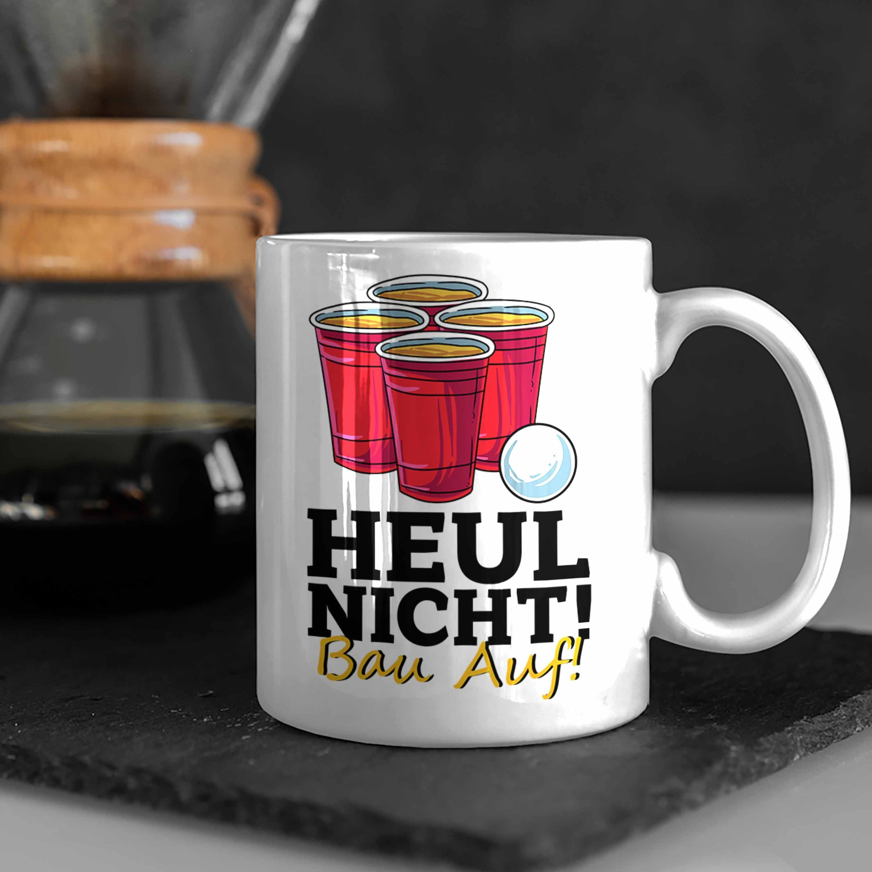 Trendation Tasse Lustige "Heul Beer Weiss Fans Nicht Bau Auf" Bierpong Tasse für Pong