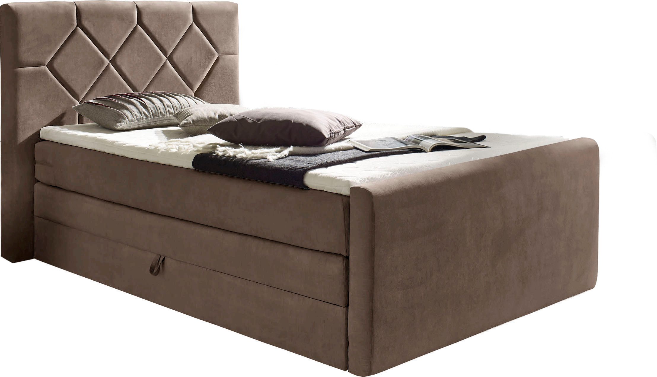 Home affaire Boxspringbett Atlanta, inklusive Topper und Bettkasten
