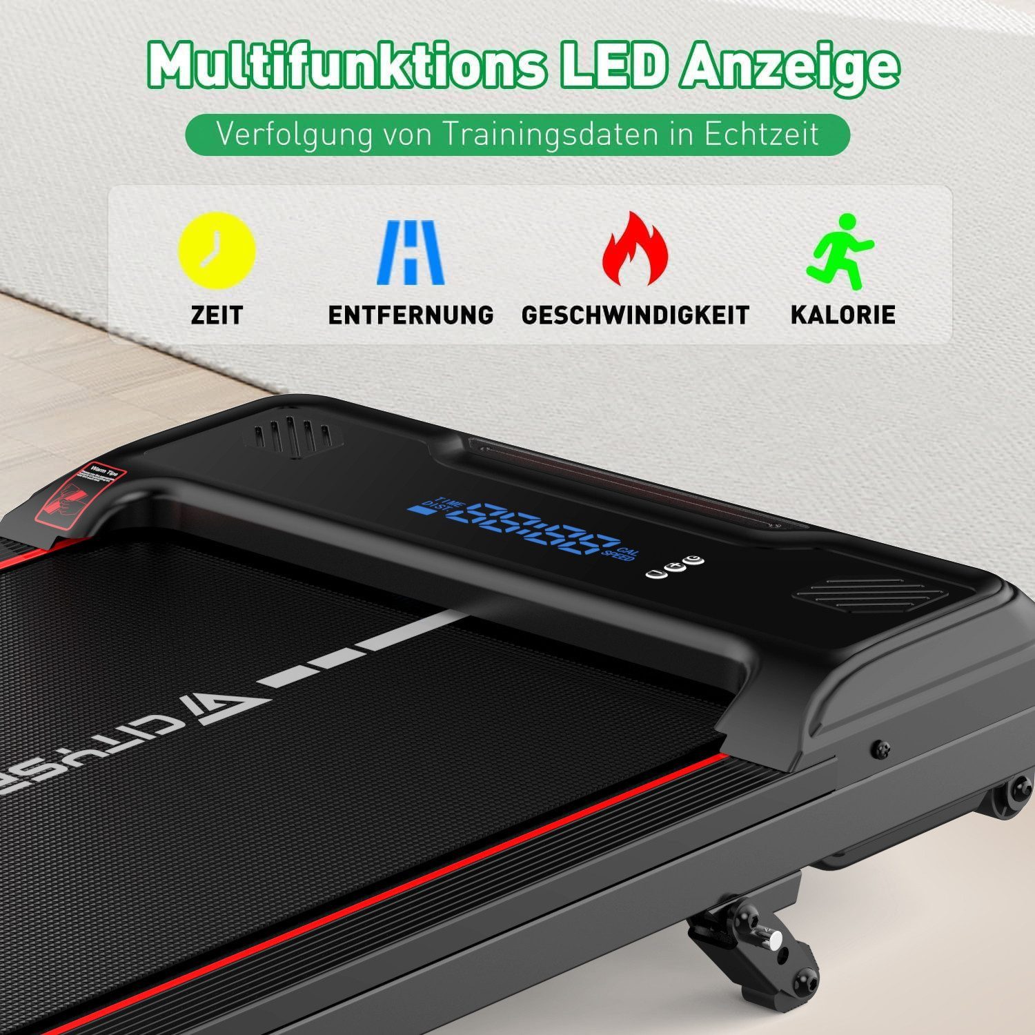 CITYSPORTS Laufband WP6 Walking/Jogging Pad 440W mit klappbarem Steigung (Mit toolkit,mit Schmiermittel), für zuhause mit Fernbedienung Bluetooth LED Dispaly,1-6KM/H