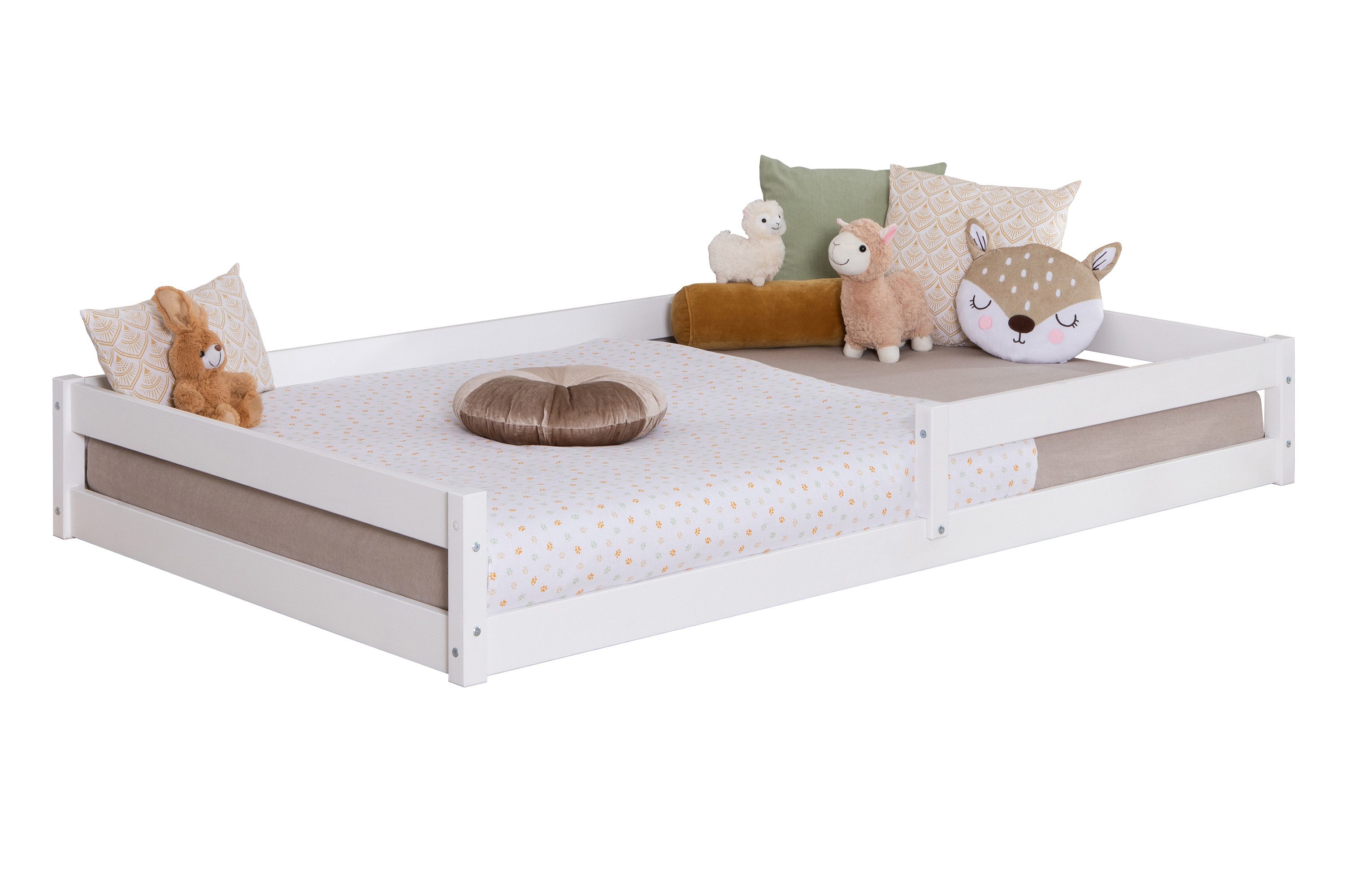 Ticaa Bettgestell Bodenbett „Emi“, Kinderbett, Jugendbett