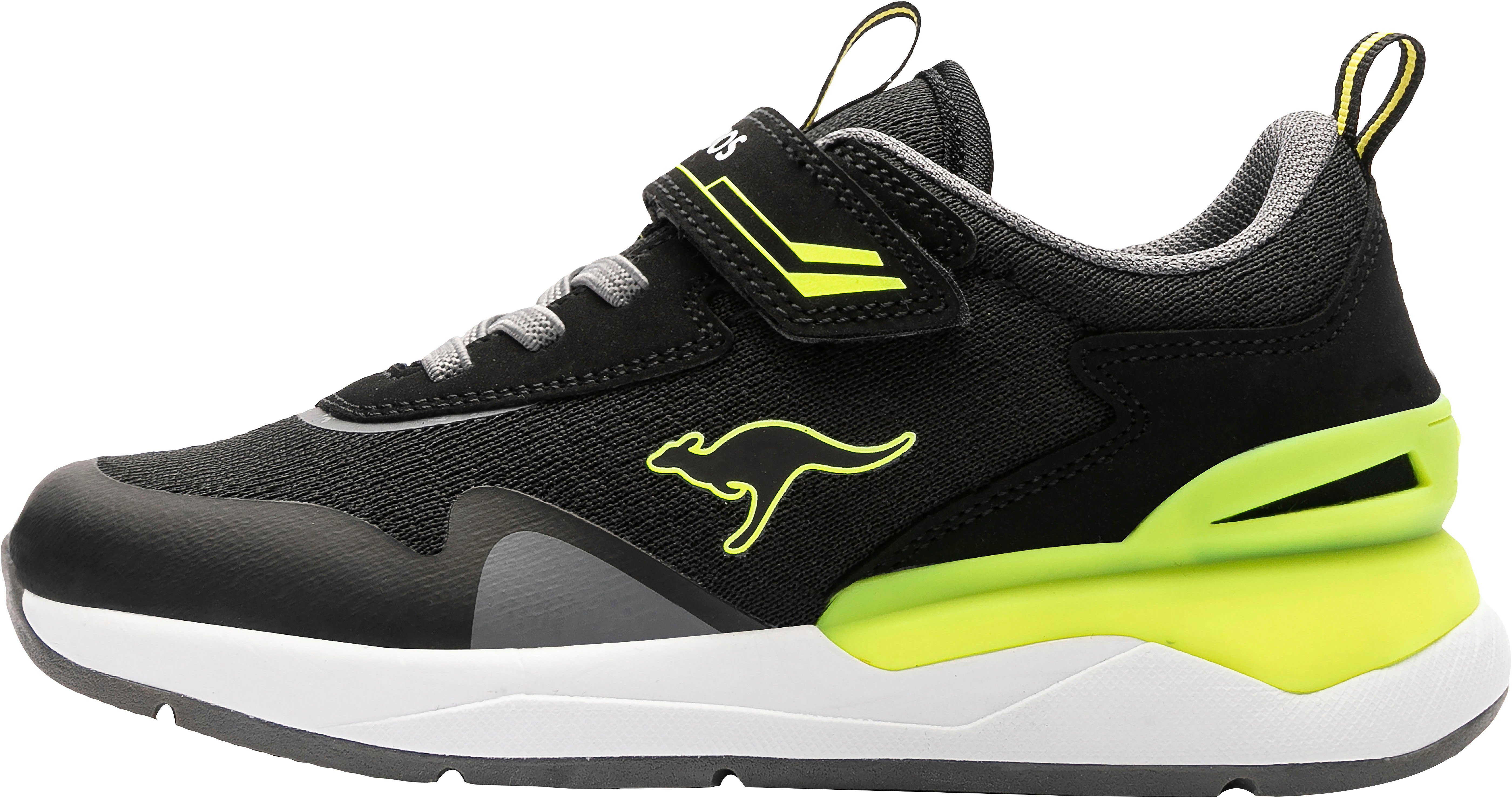 KangaROOS KD-Gym EV schwarz-gelb Klettverschluss mit Sneaker