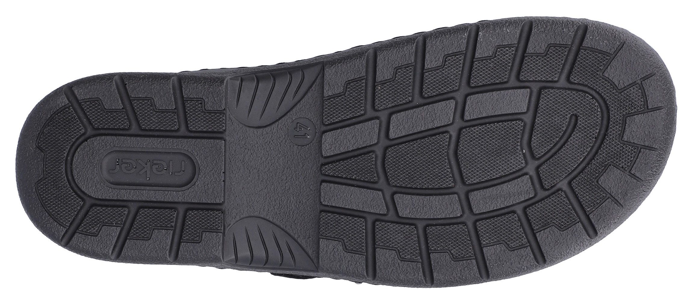 Rieker Clog Pantolette, Schlupfschuh, Hausschuh mit herausnehmbarem Fußbett
