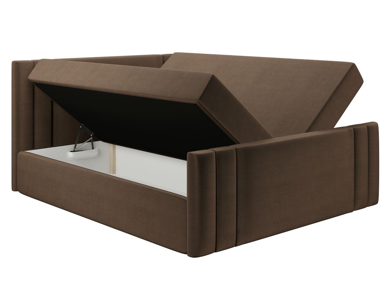 MIRJAN24 Boxspringbett Carmen (Kopfteil, Fußteil, Matratze, Topper), Bettgestell mit 2 Bettkästen, Polsterbett