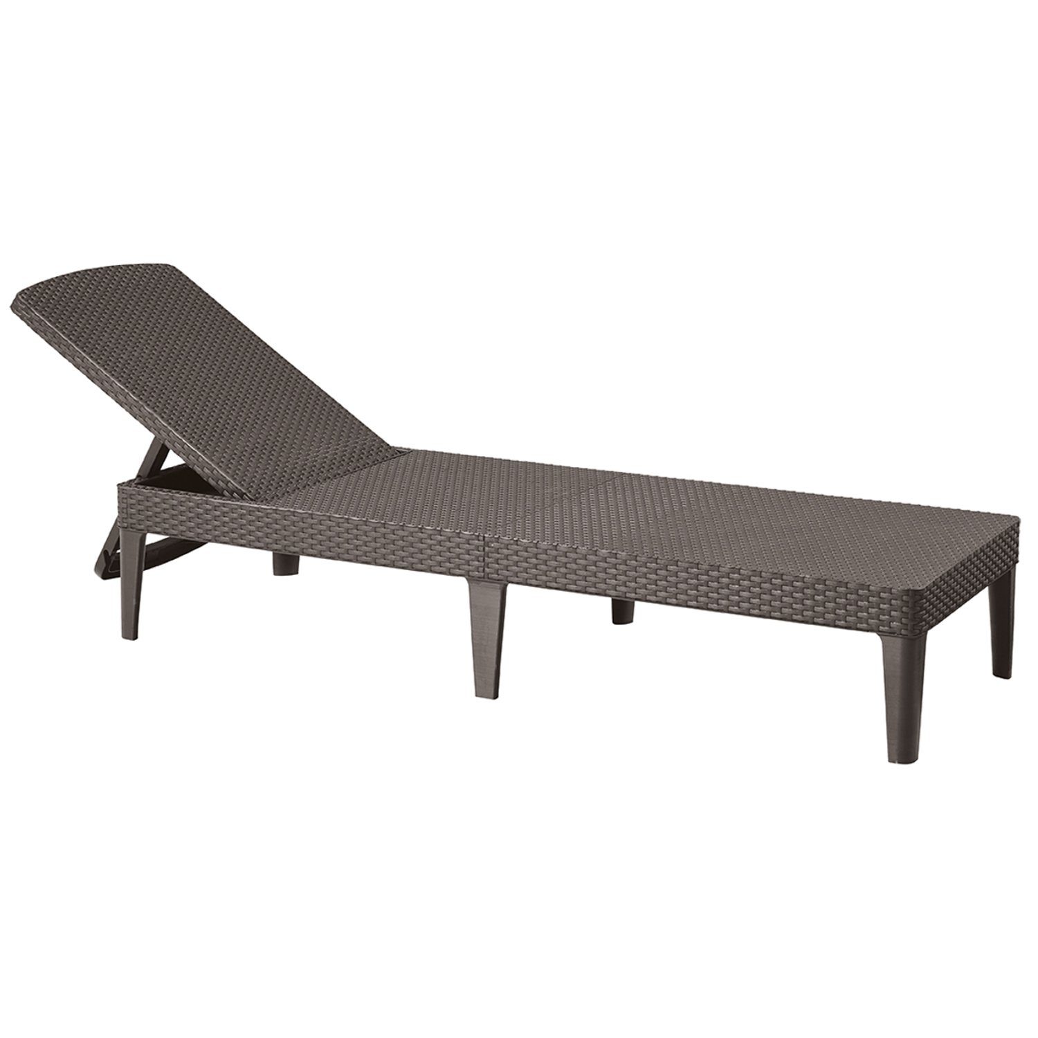 Allibert Gartenliege Jaipur Sun Lounger, Neigbare [4 Stufen] Rückenlehne Braun | Liegen