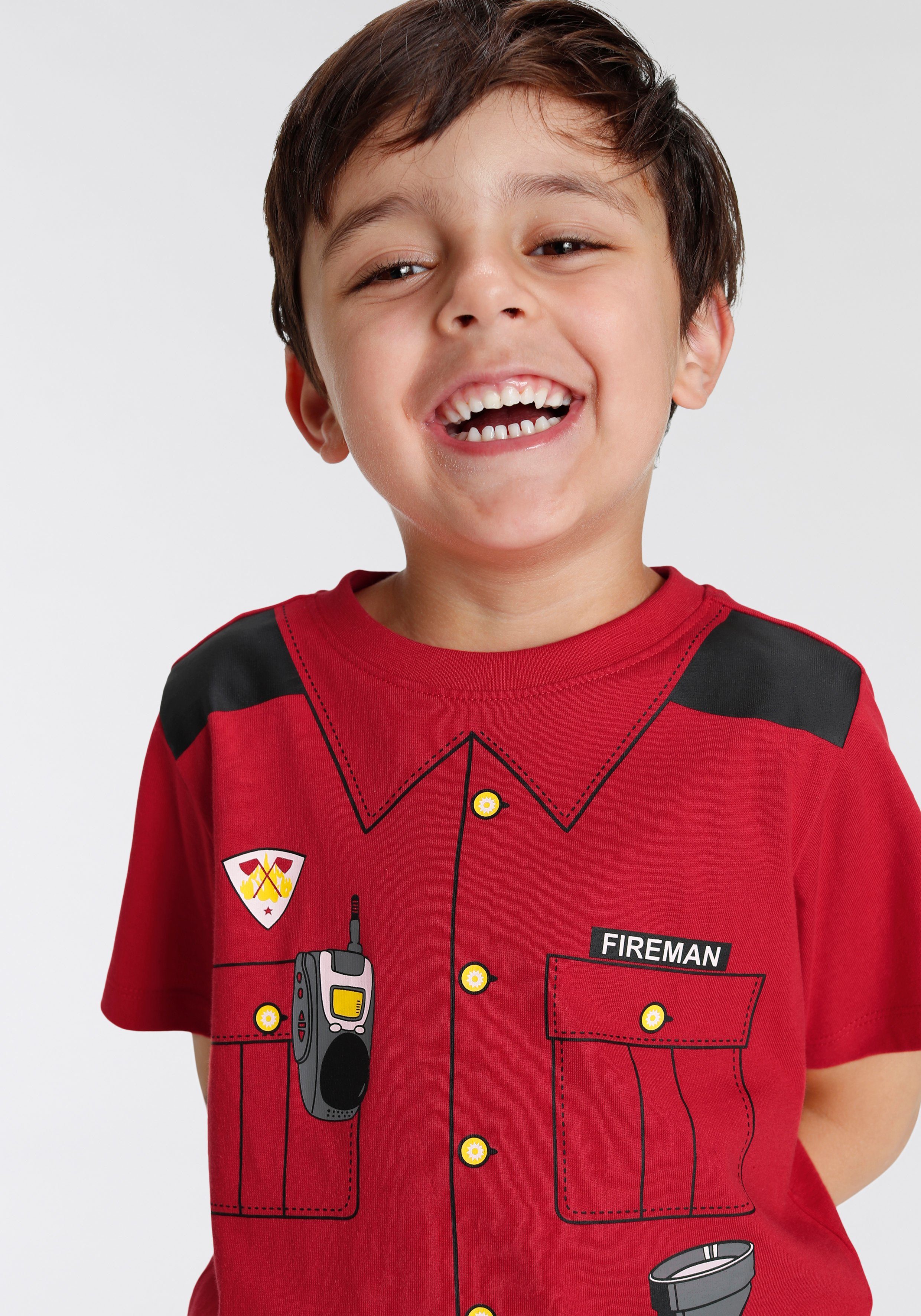 KIDSWORLD T-Shirt FEUERWEHR Kurzarm, Basic-Passform, bedruckt, Rundhalsausschnitt