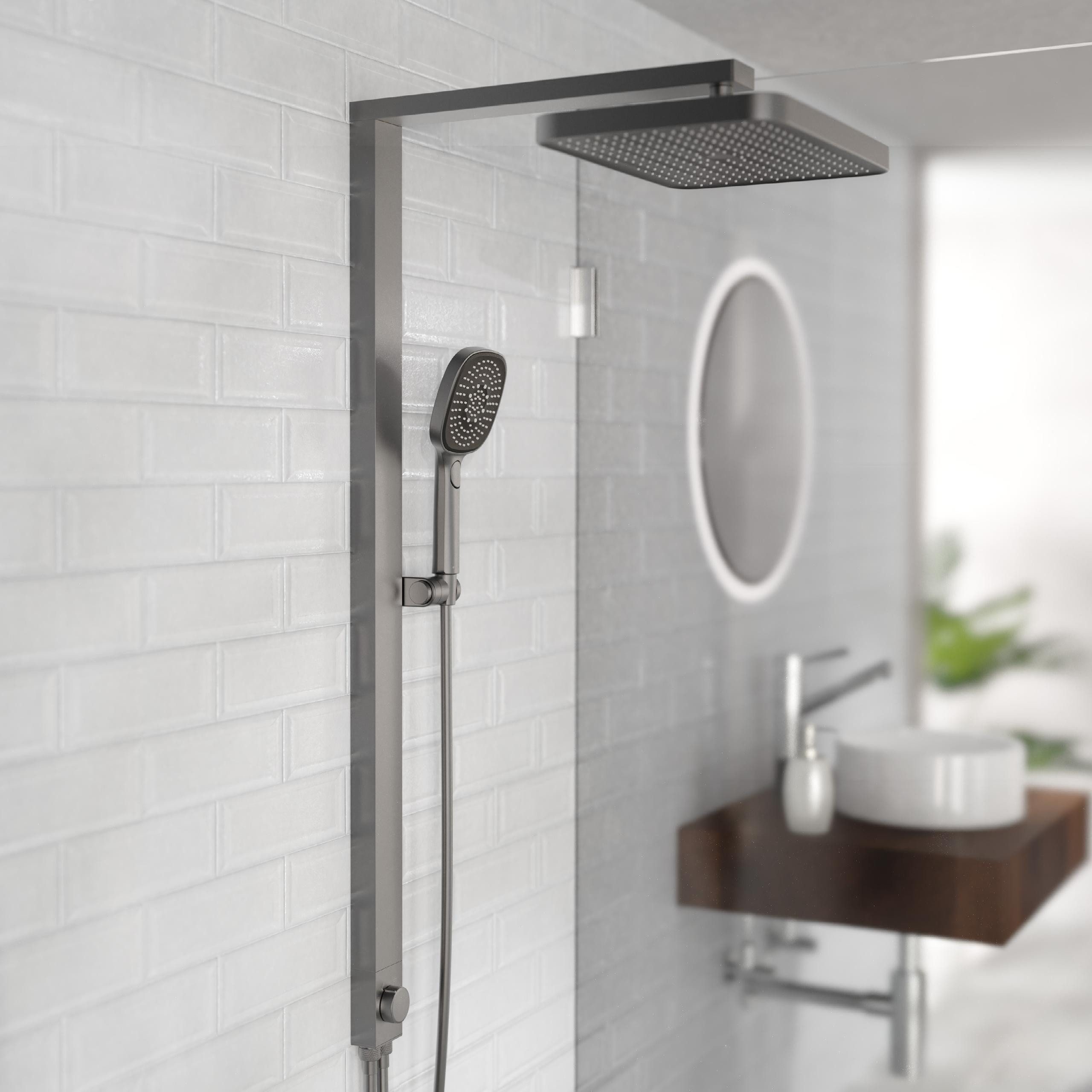 Schütte Brausegarnitur LA PALMA, Höhe 105 cm, 3 Strahlart(en), Komplett-Set, Regendusche, mit Antikalk-Beschichtung, wassersparend