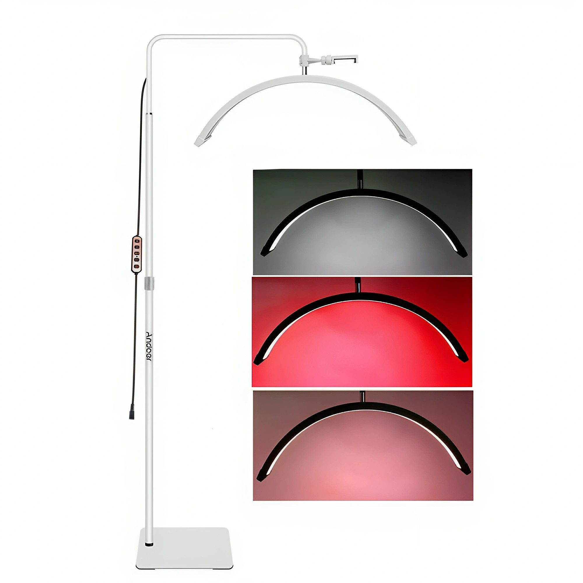 GARRYFIZH LED Stehlampe Andoer HD-M6XR 36W Half-moon Shaped Fill Light, LED fest integriert, Boden-LED-Videoleuchte 5600K Dimmbar