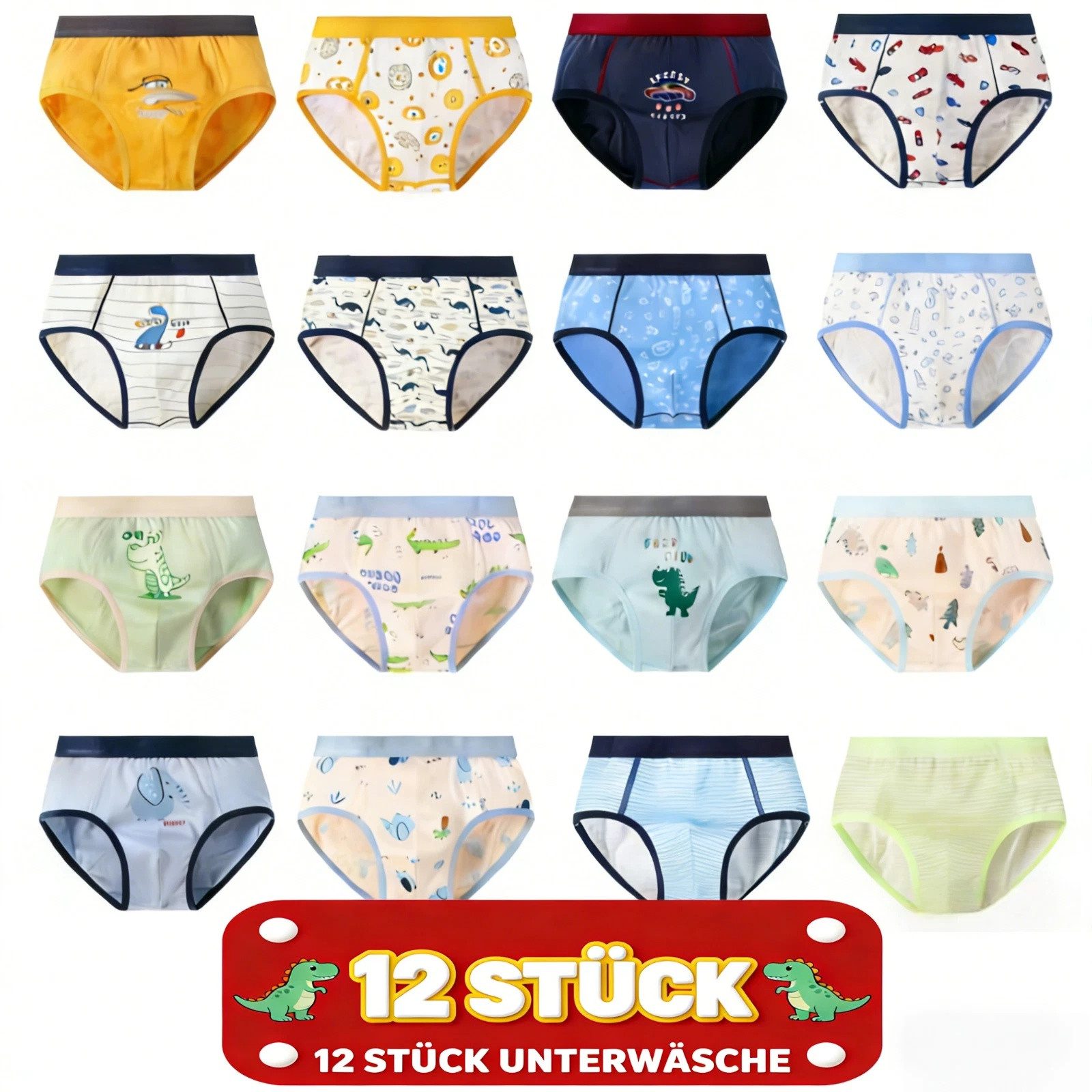 Bundviel Hosenunterrock 12 Jungen Slips Baumwolle Unterhosen Unterwäsche Slip Unterhosen (12-St)