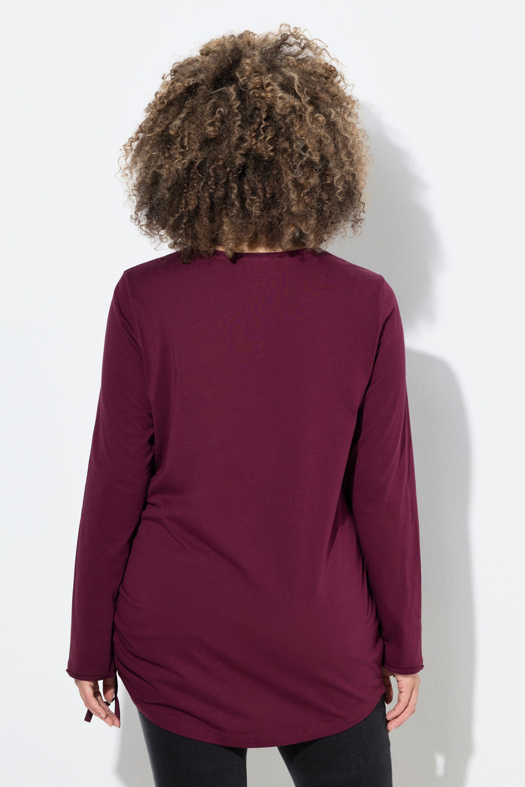 Ulla Popken Longsleeve Shirt Pailletten-Schriftzug Classic Rundhals – Bild 3 von 4